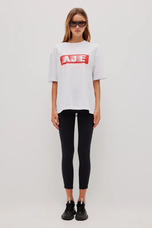 Swift Contrast Logo Tee 102 sold by Aje