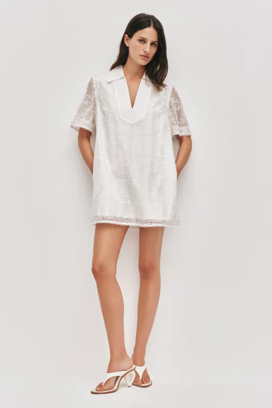 Merritt Embroidered Short Sleeve Dress made by Aje
