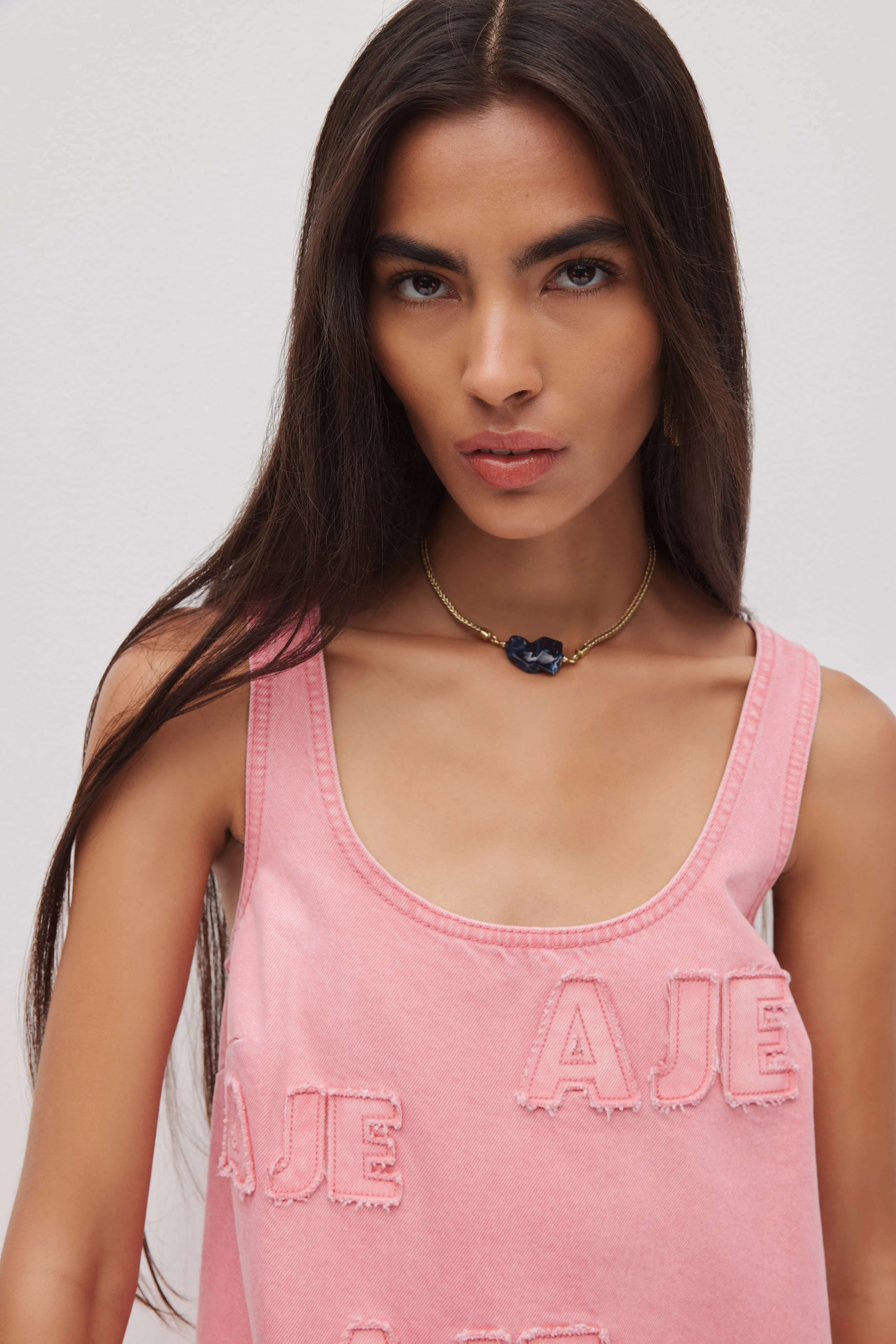 Electra Logo Denim Mini Dress sold by Aje product image thumbnail 4