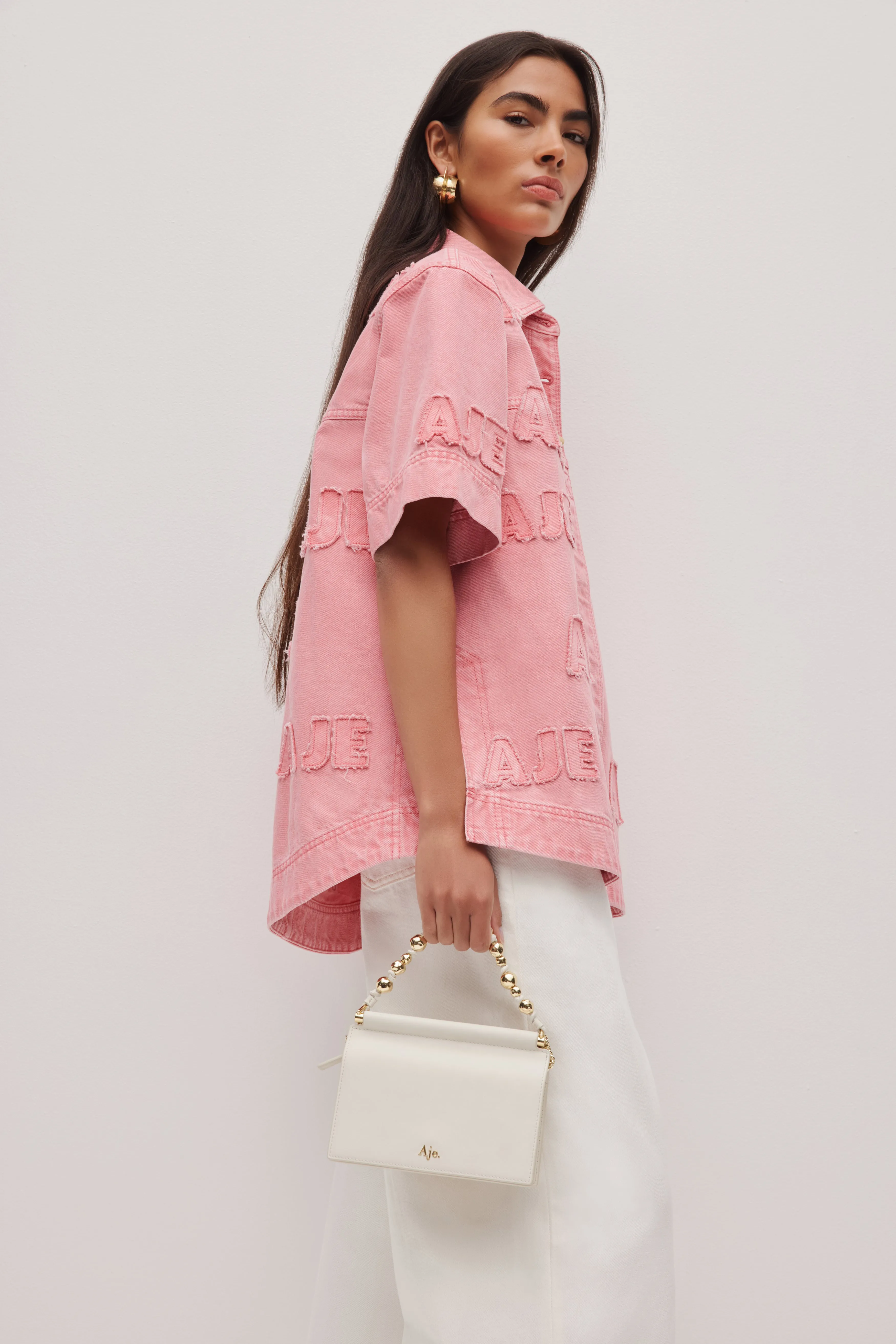 Electra Logo Denim Shirt sold by Aje product image thumbnail 5