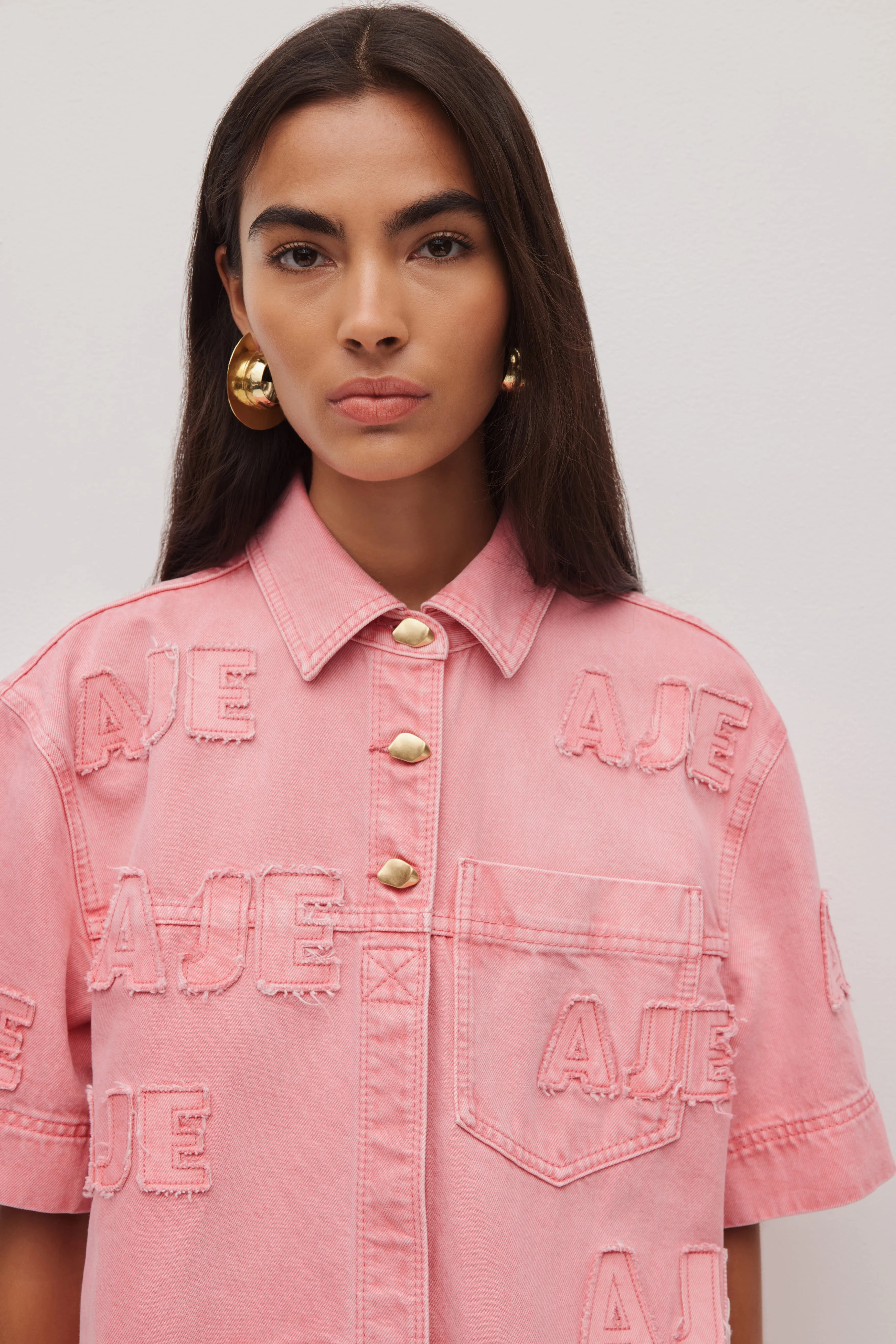 Electra Logo Denim Shirt sold by Aje product image thumbnail 4