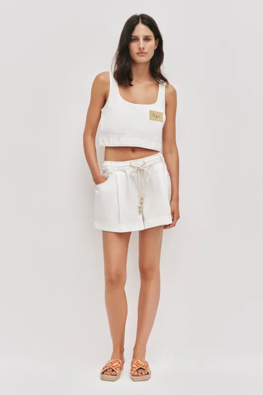 Lumi Denim Top sold by Aje