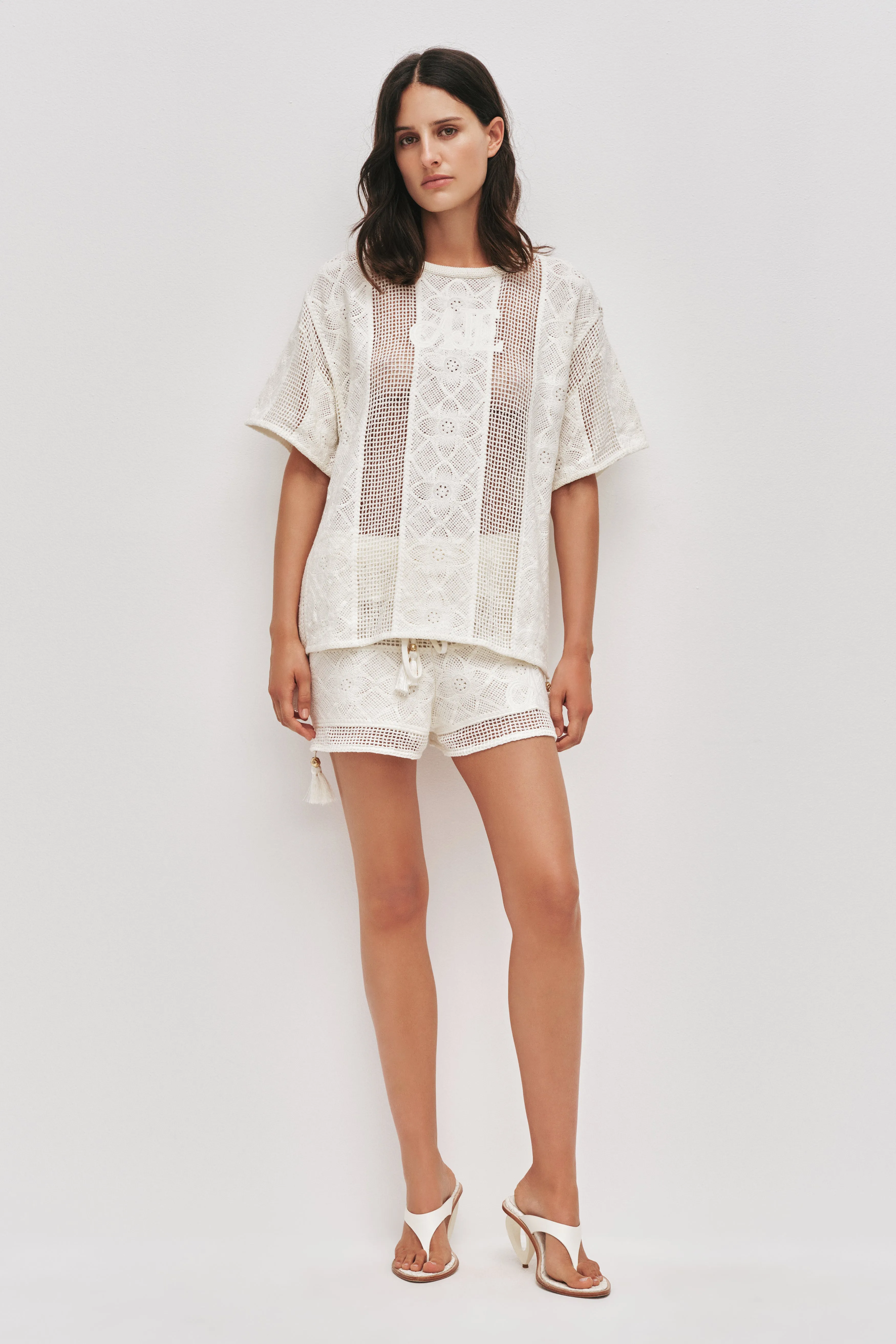 Lilia Embroidered Knit Short sold by Aje