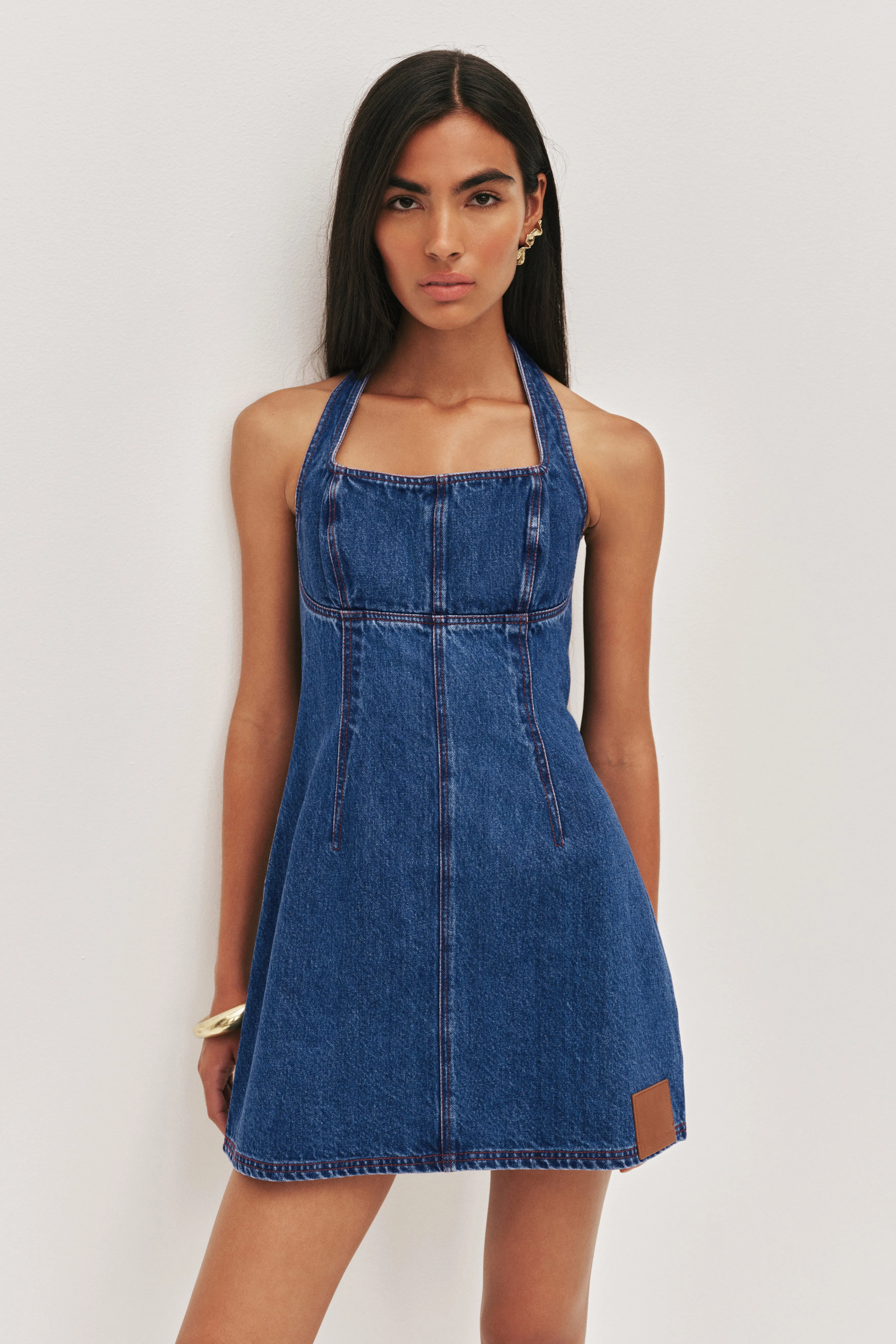 Zella Denim Halter Dress sold by Aje product image thumbnail 4