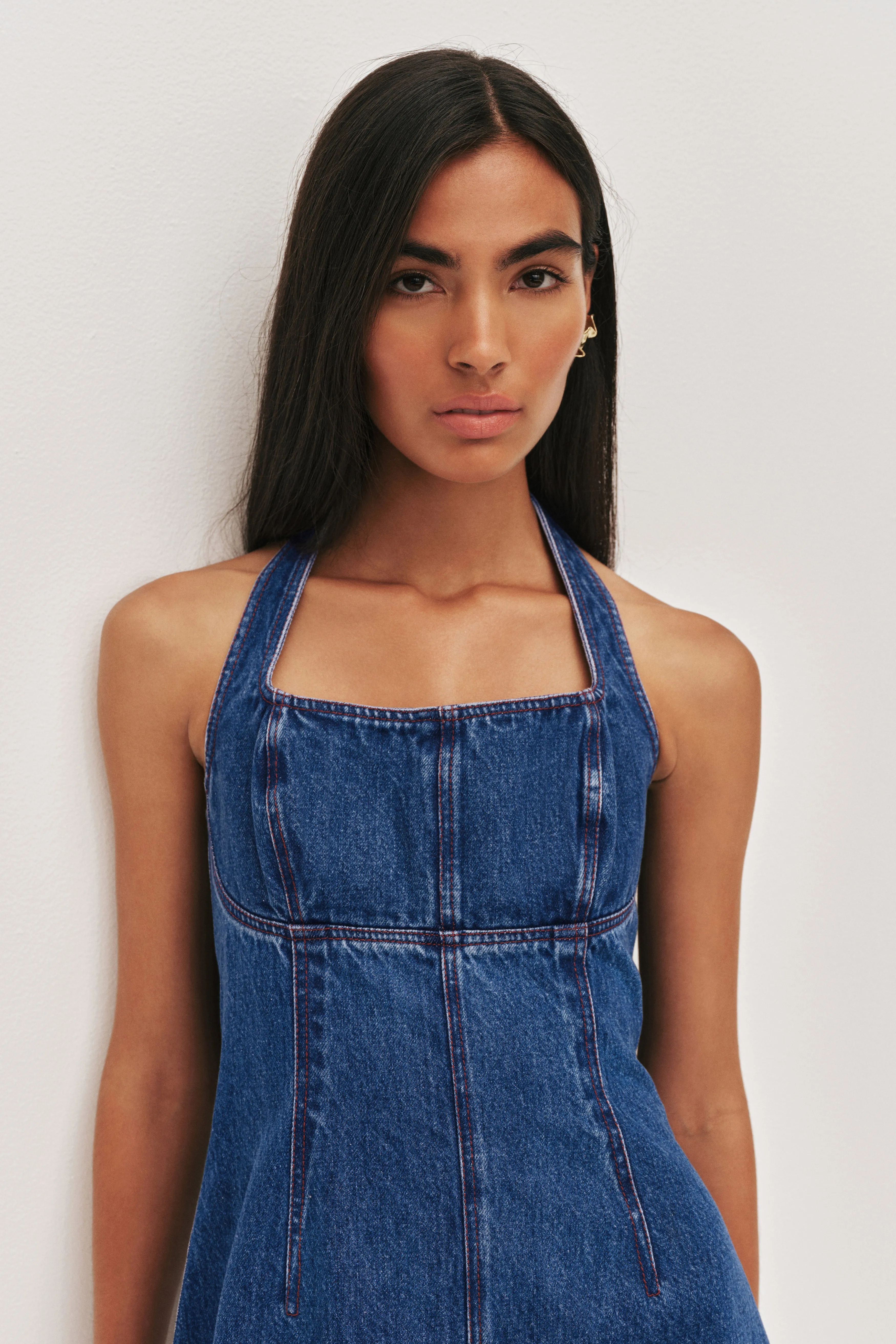 Zella Denim Halter Dress sold by Aje product image thumbnail 5