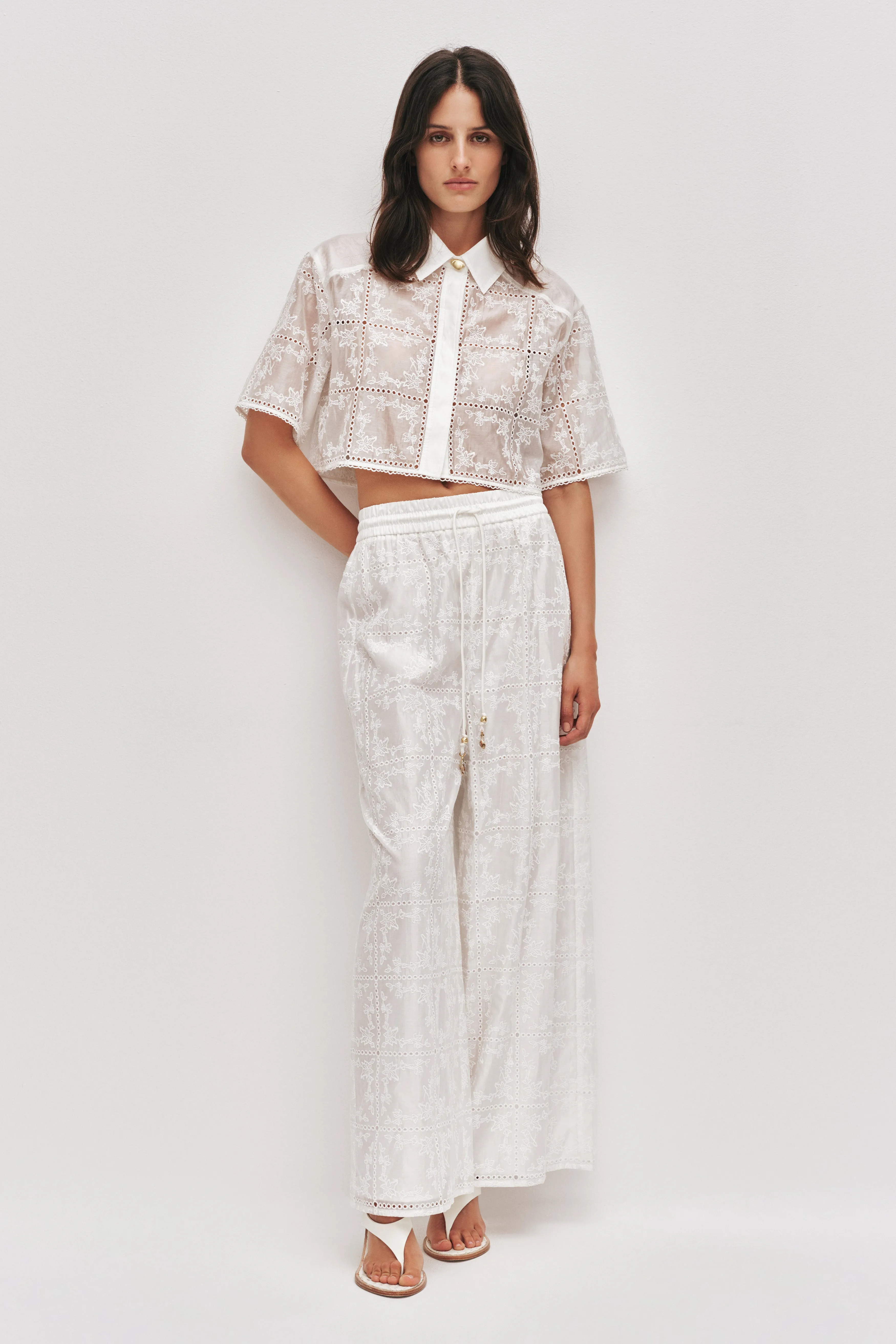 Merritt Embroidered Shirt sold by Aje