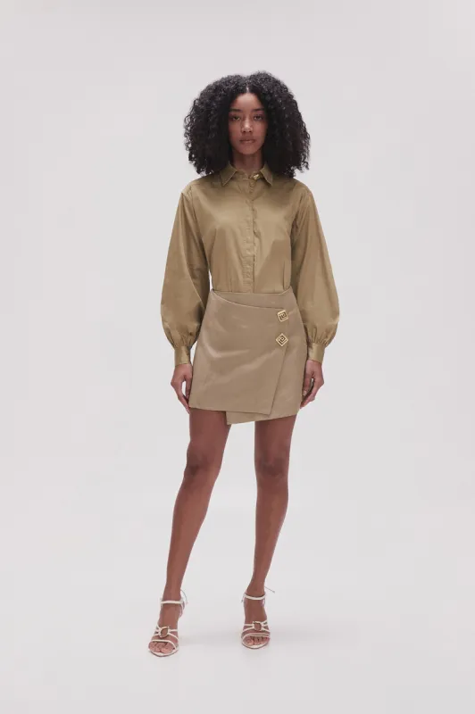 Realm Wrap Front Mini Skirt sold by Aje