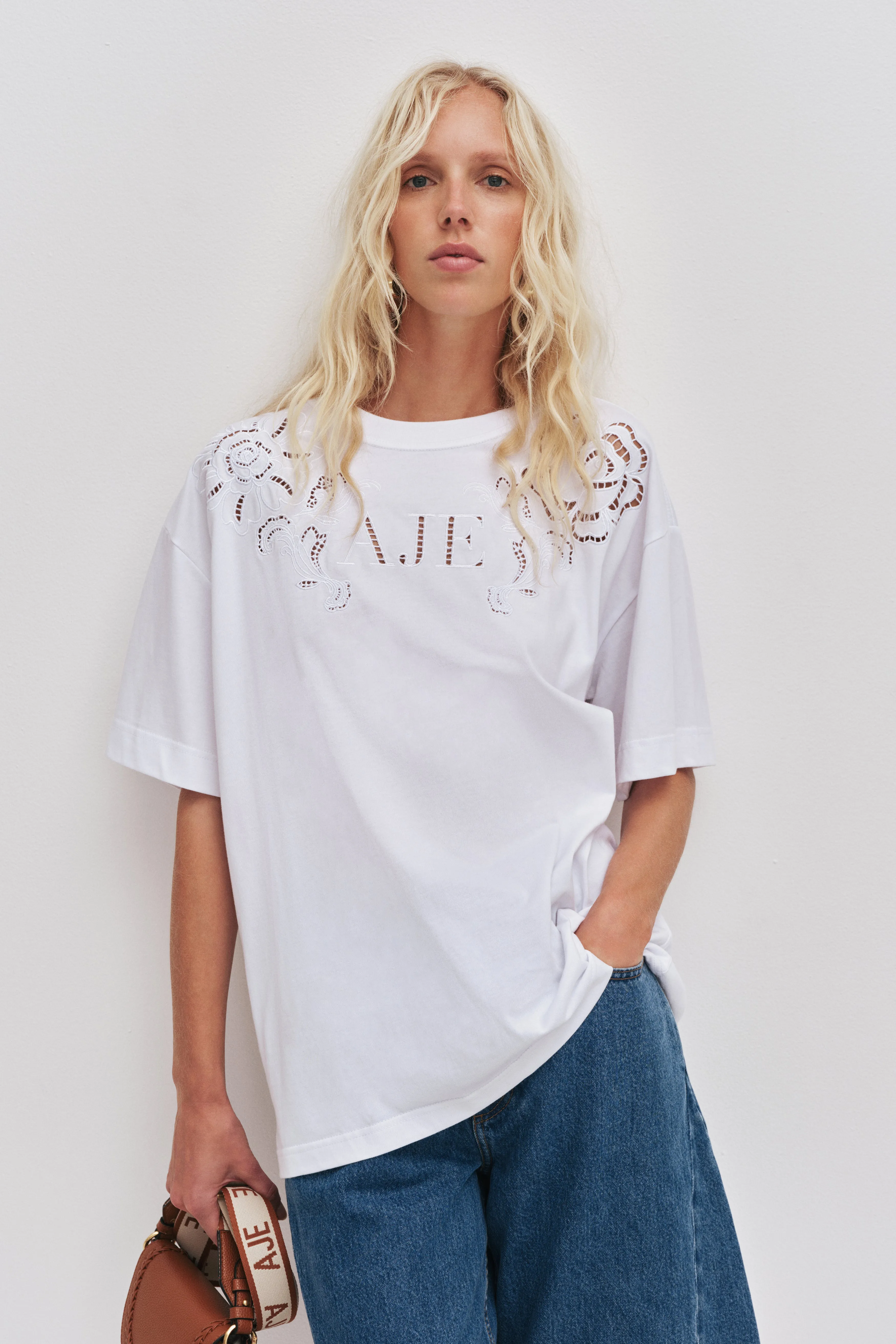 Halo Embroidered Oversized Tee sold by Aje product image thumbnail 4