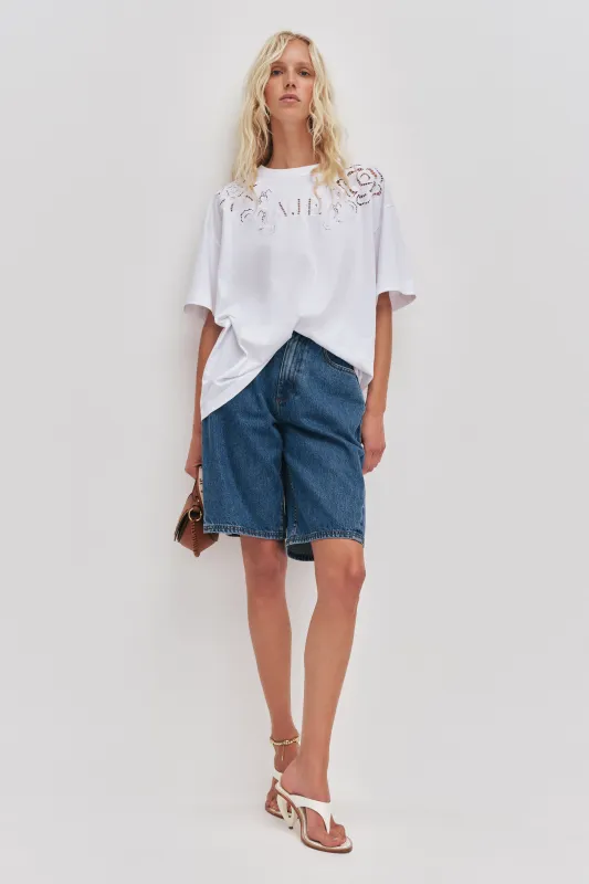 Halo Embroidered Oversized Tee sold by Aje