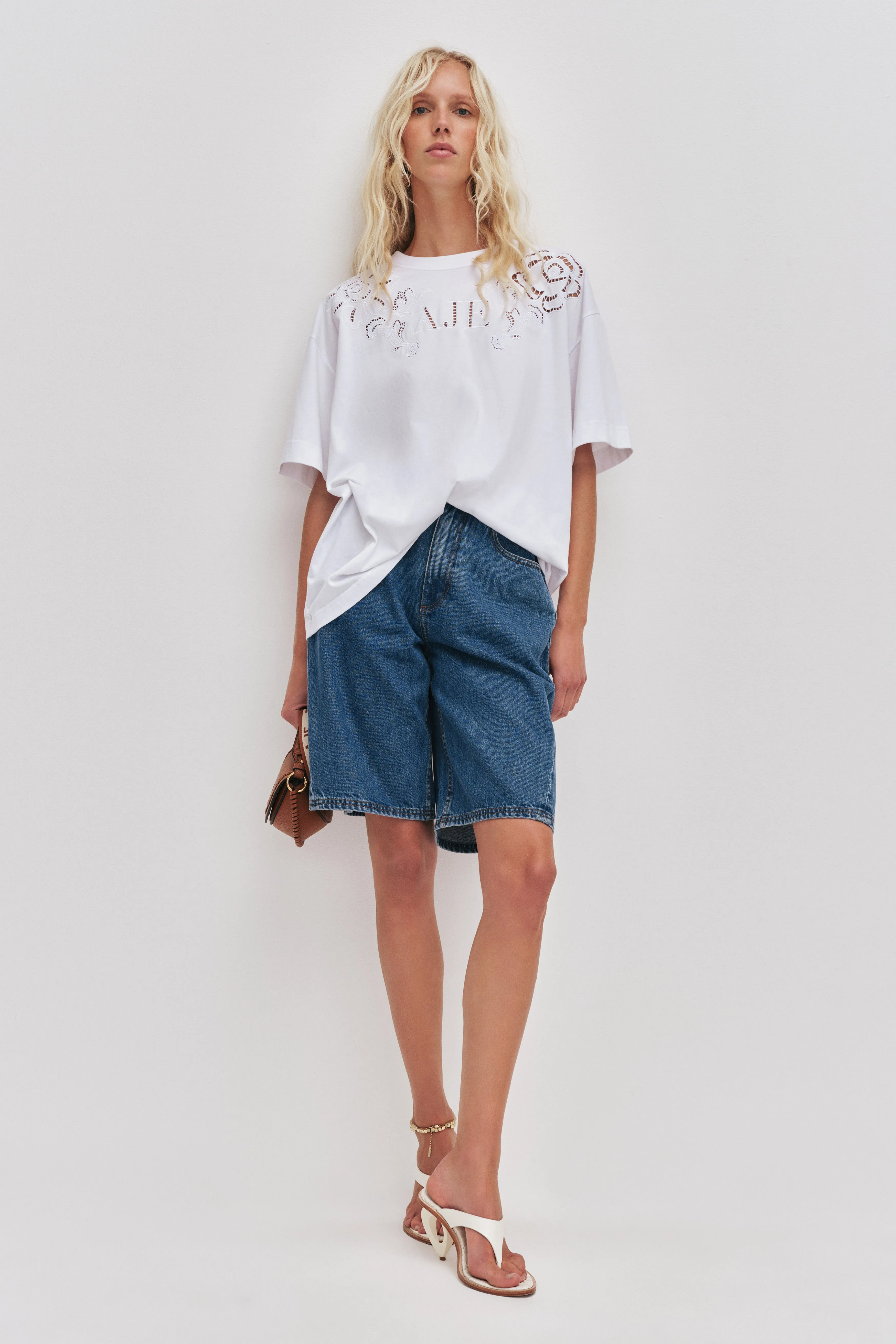 Halo Embroidered Oversized Tee sold by Aje