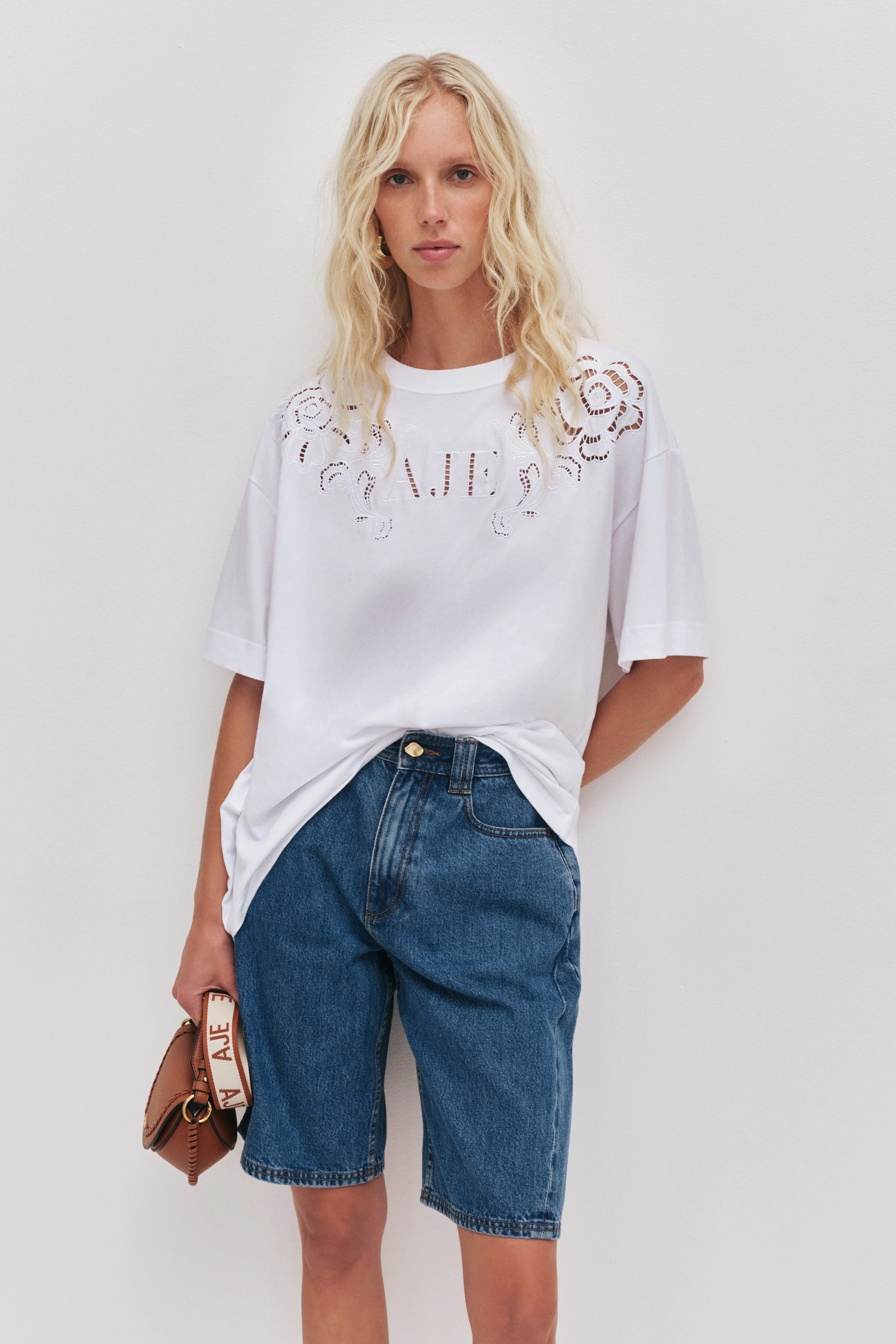 Halo Embroidered Oversized Tee sold by Aje product image thumbnail 3