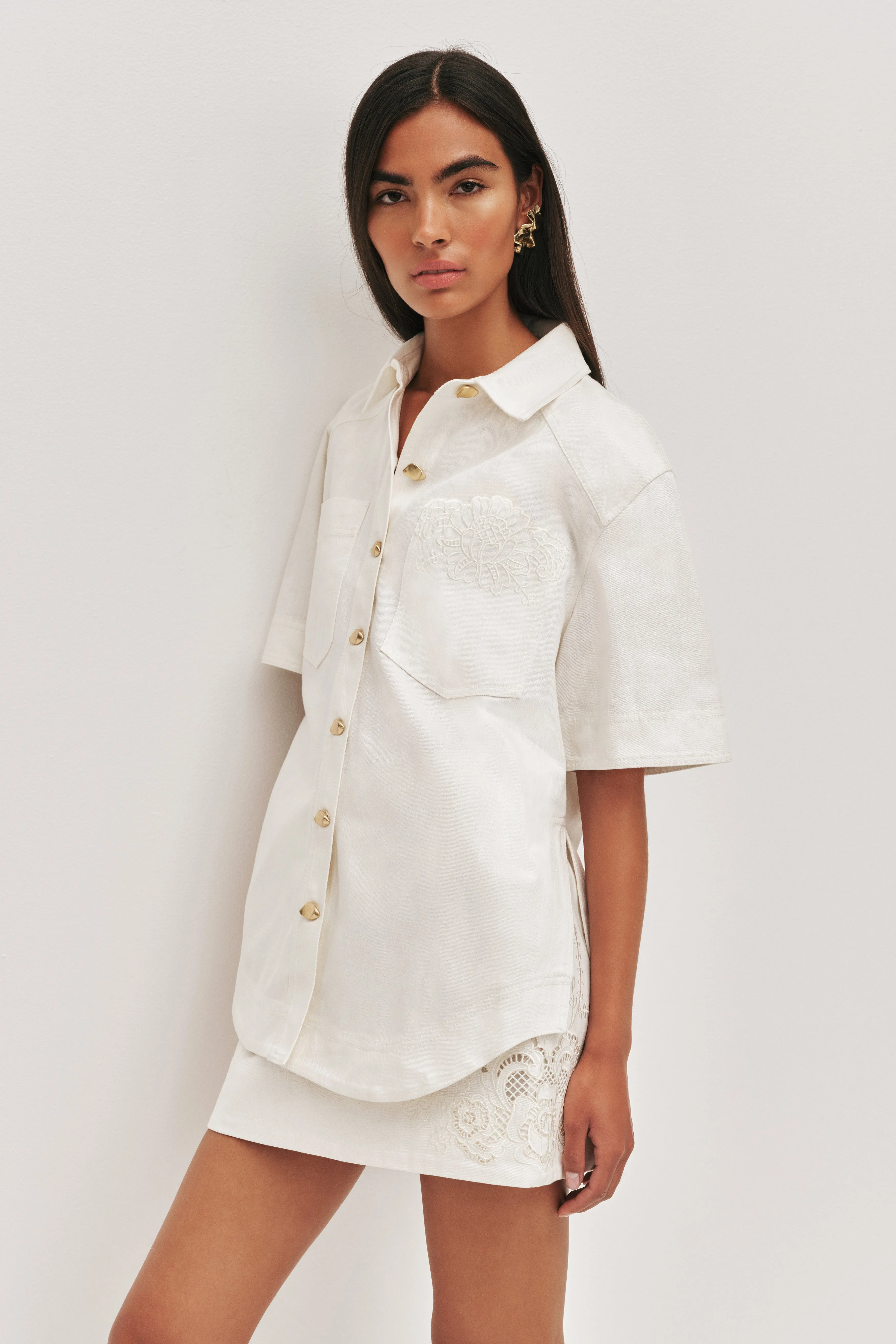 Halo Embroidered Shirt sold by Aje product image thumbnail 4