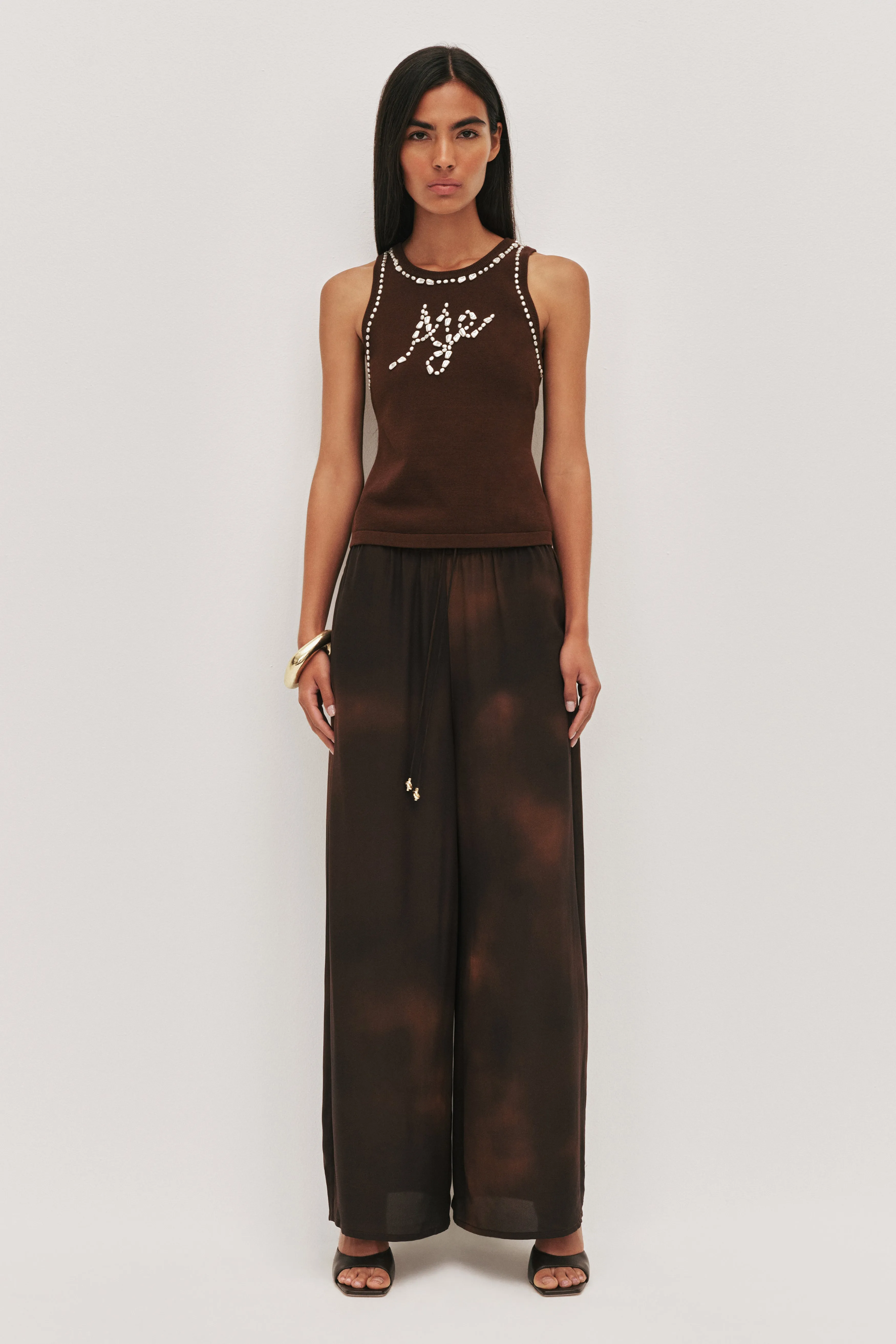 Meadow Pearl Knit Tank sold by Aje