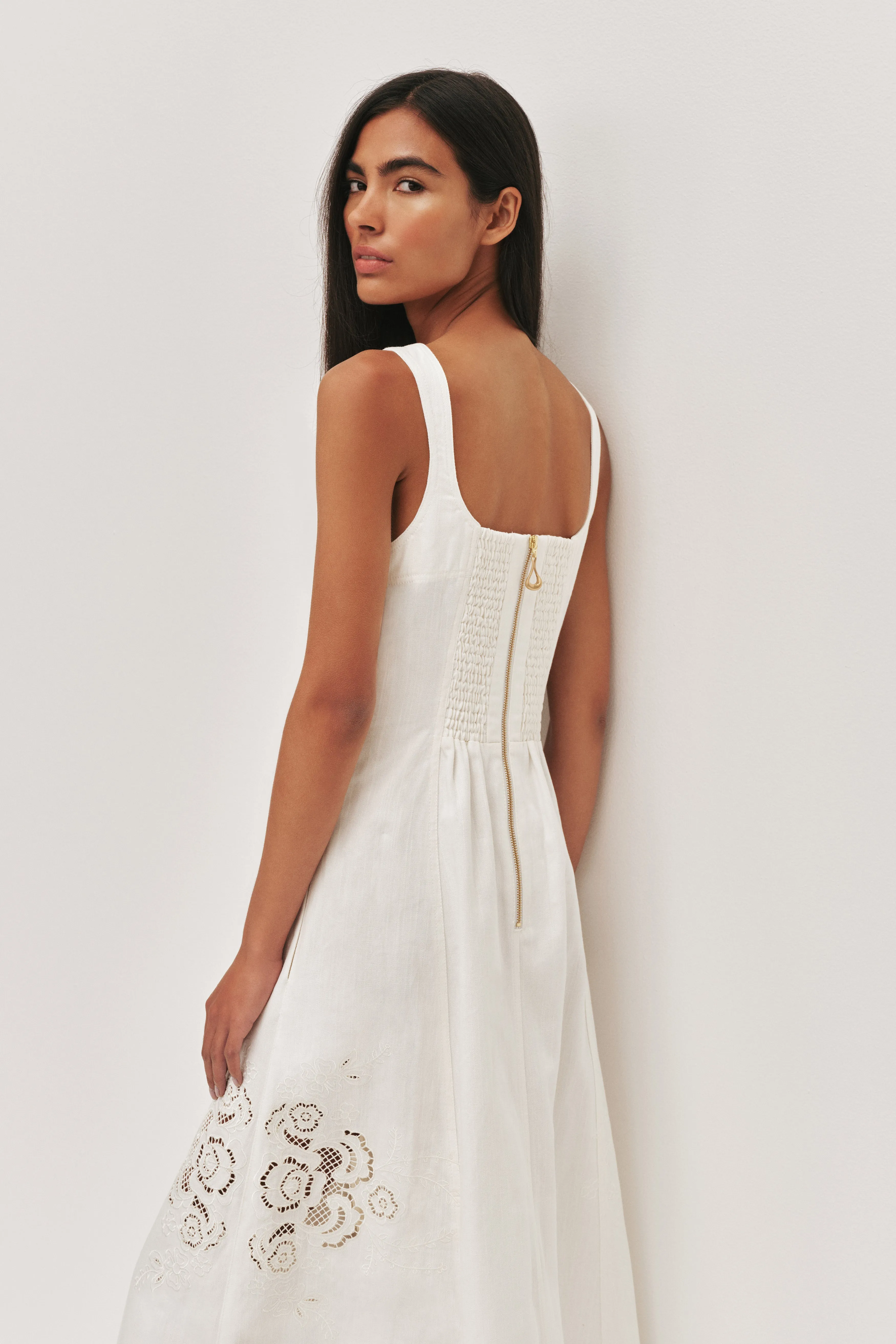 Halo Embroidered Midi Dress sold by Aje product image thumbnail 4