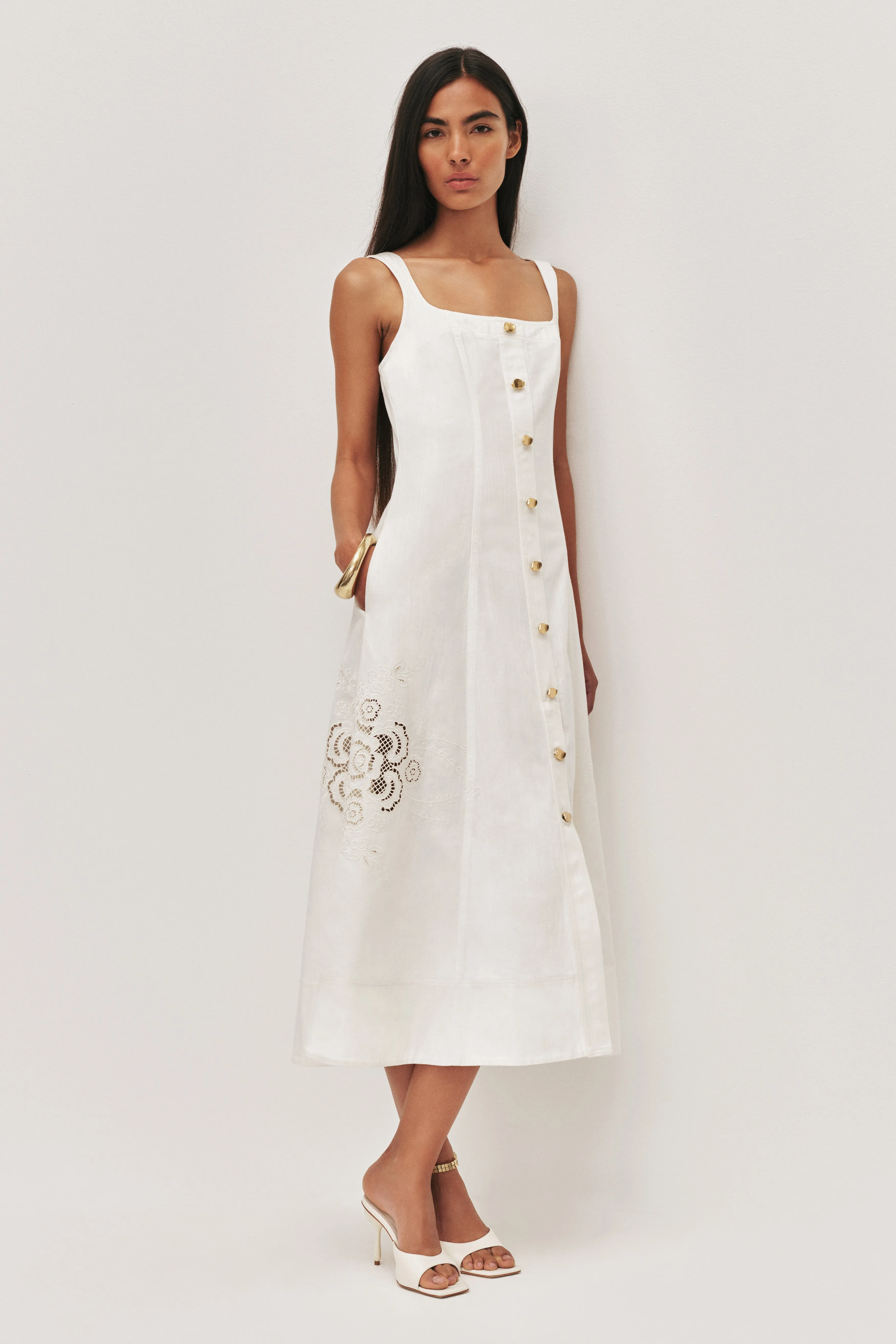 Halo Embroidered Midi Dress sold by Aje product image thumbnail 3