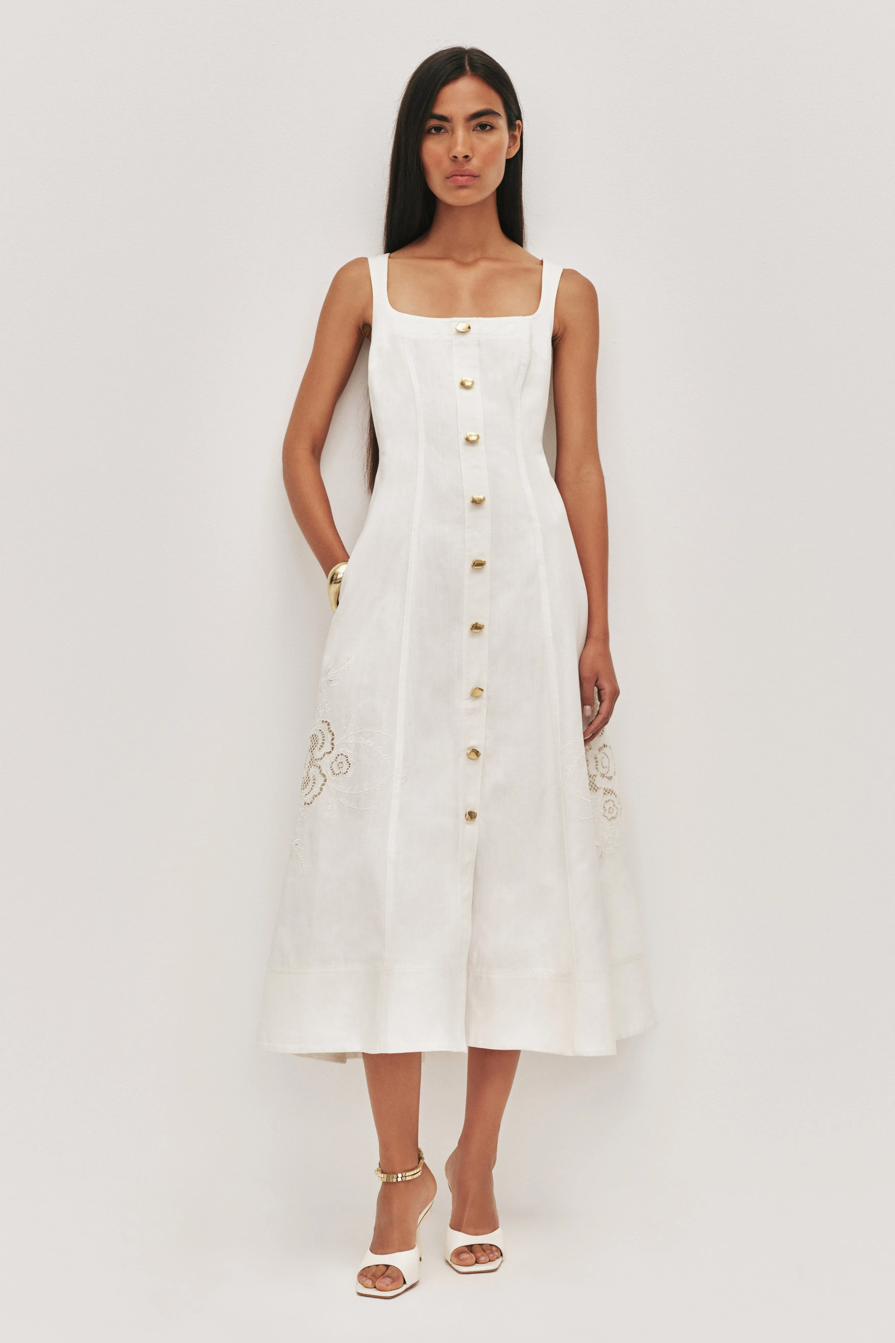 Halo Embroidered Midi Dress sold by Aje