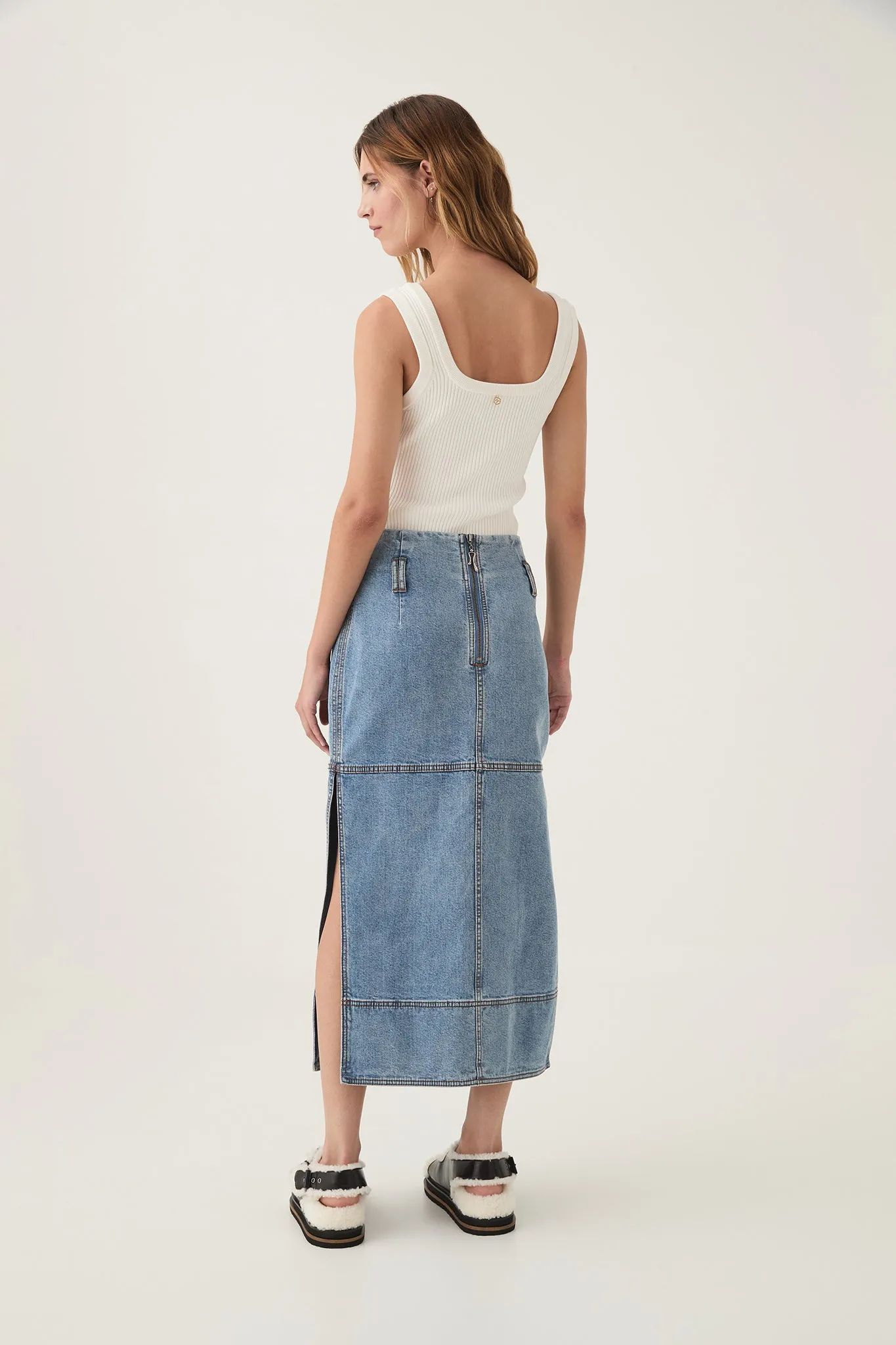 Outline Denim Midi Skirt sold by Aje product image thumbnail 5
