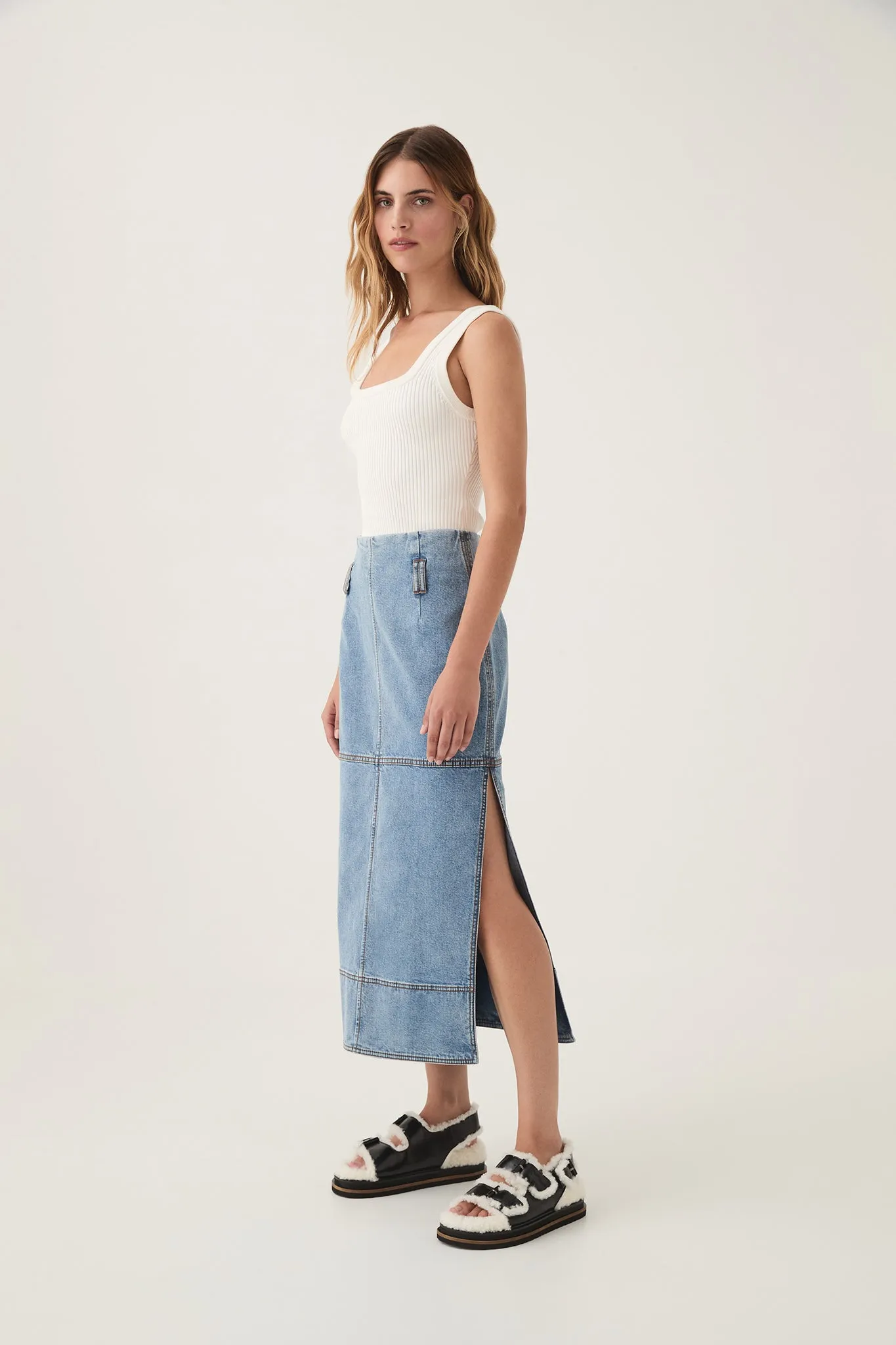 Outline Denim Midi Skirt sold by Aje product image thumbnail 3