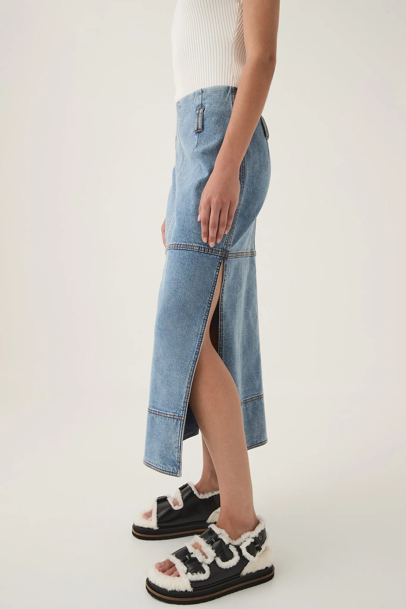 Outline Denim Midi Skirt sold by Aje product image thumbnail 4