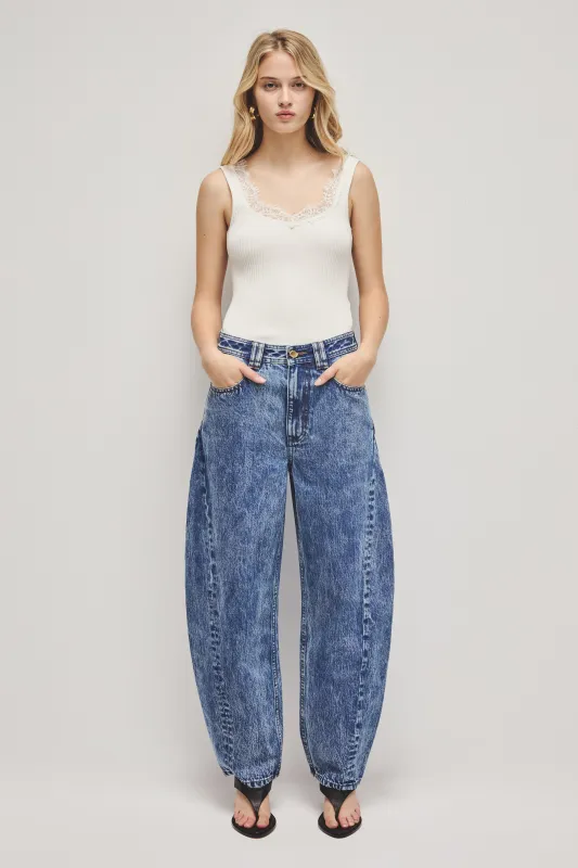 Stevie Barrel Ankle Jean sold by Aje