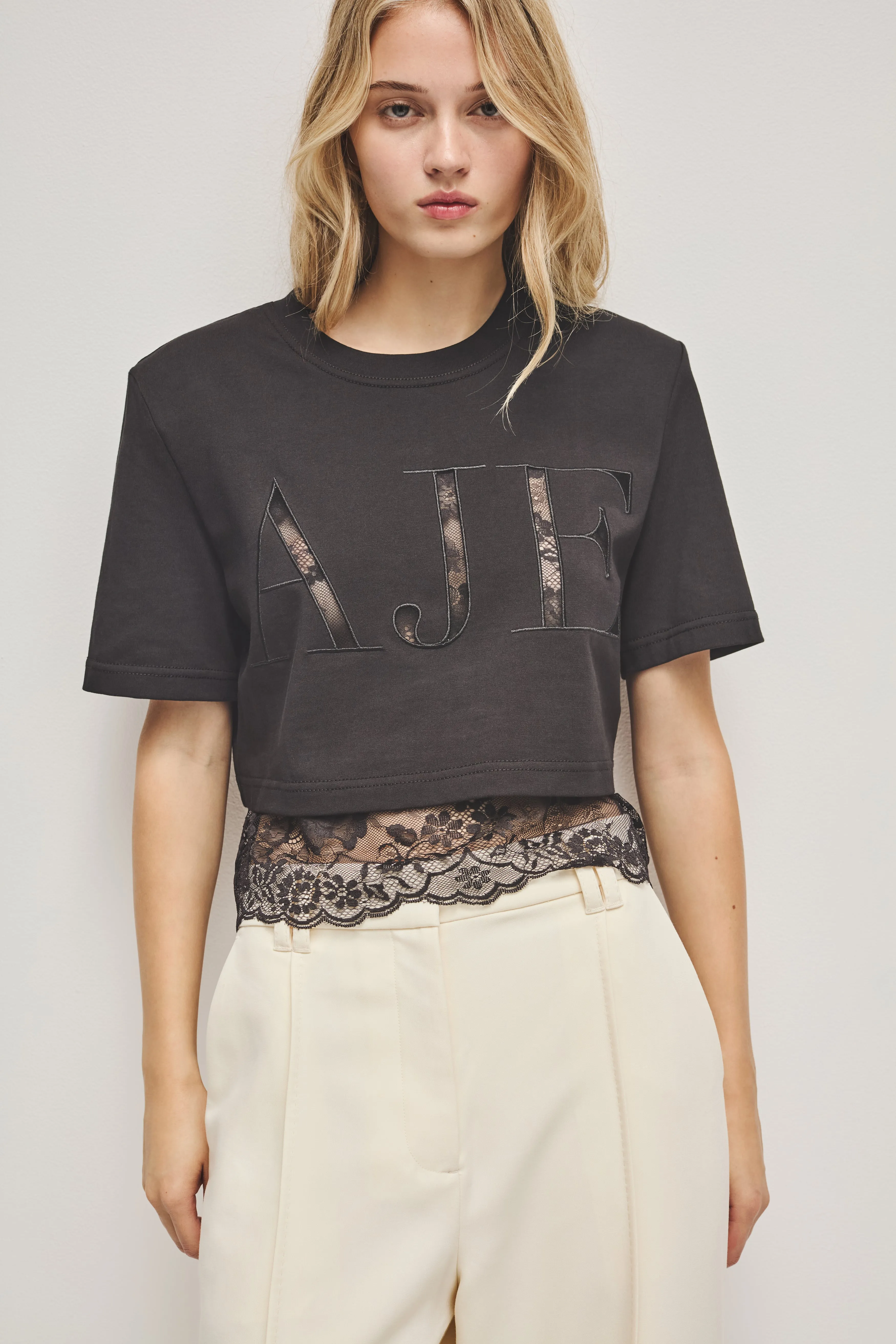 Kayla Lace Underlay Crop Tee sold by Aje product image thumbnail 4