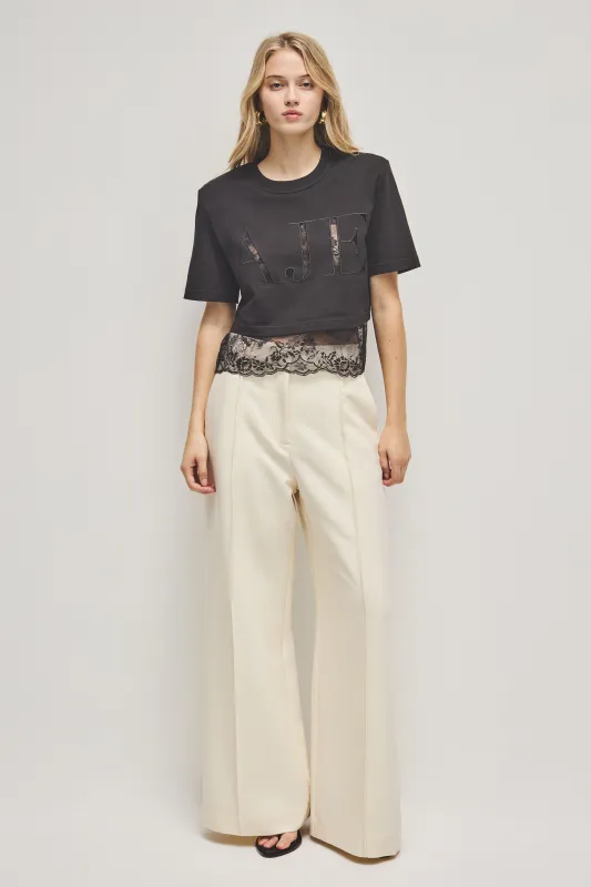 Kayla Lace Underlay Crop Tee made by Aje