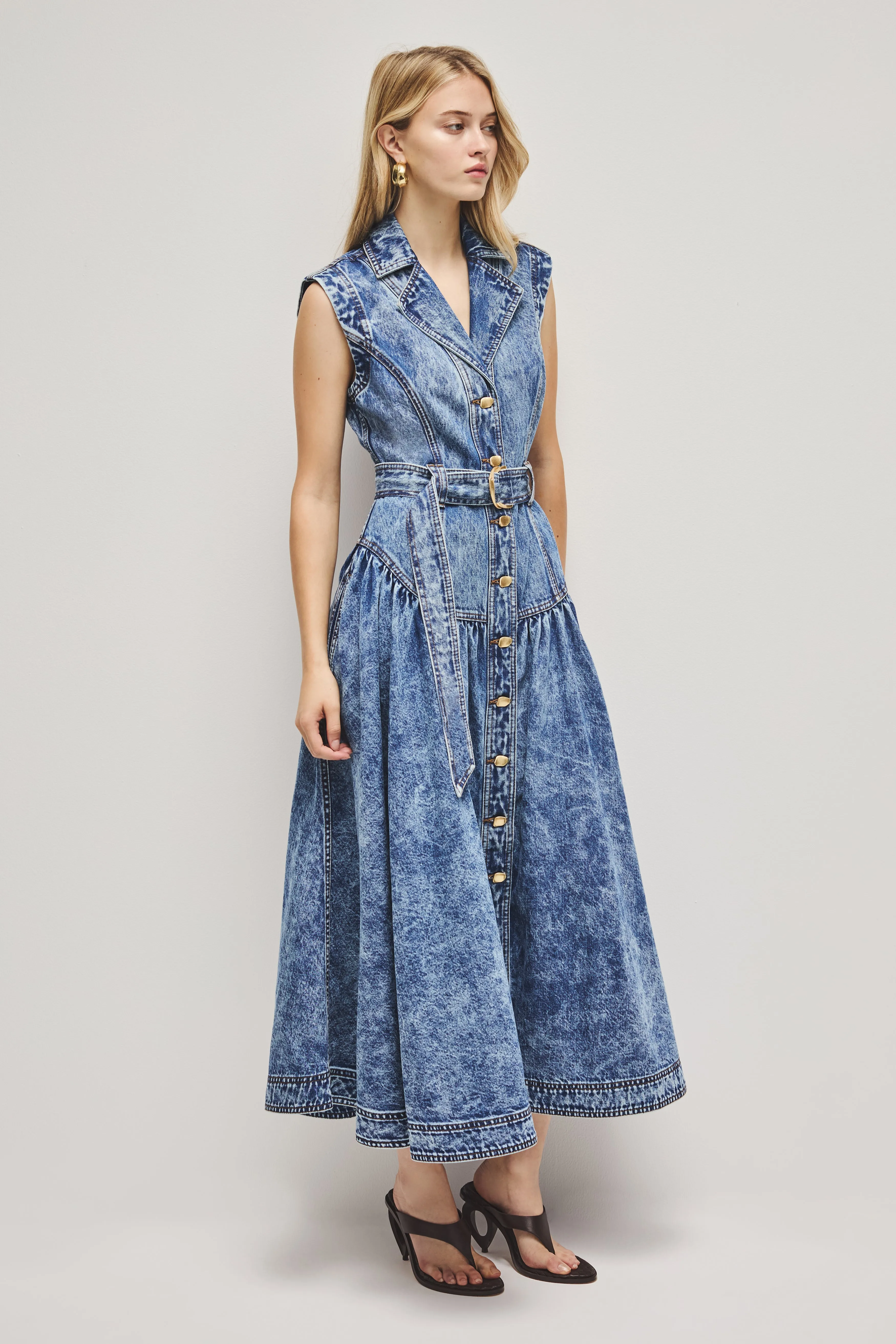 Elena Belted Denim Midi Dress sold by Aje product image thumbnail 3