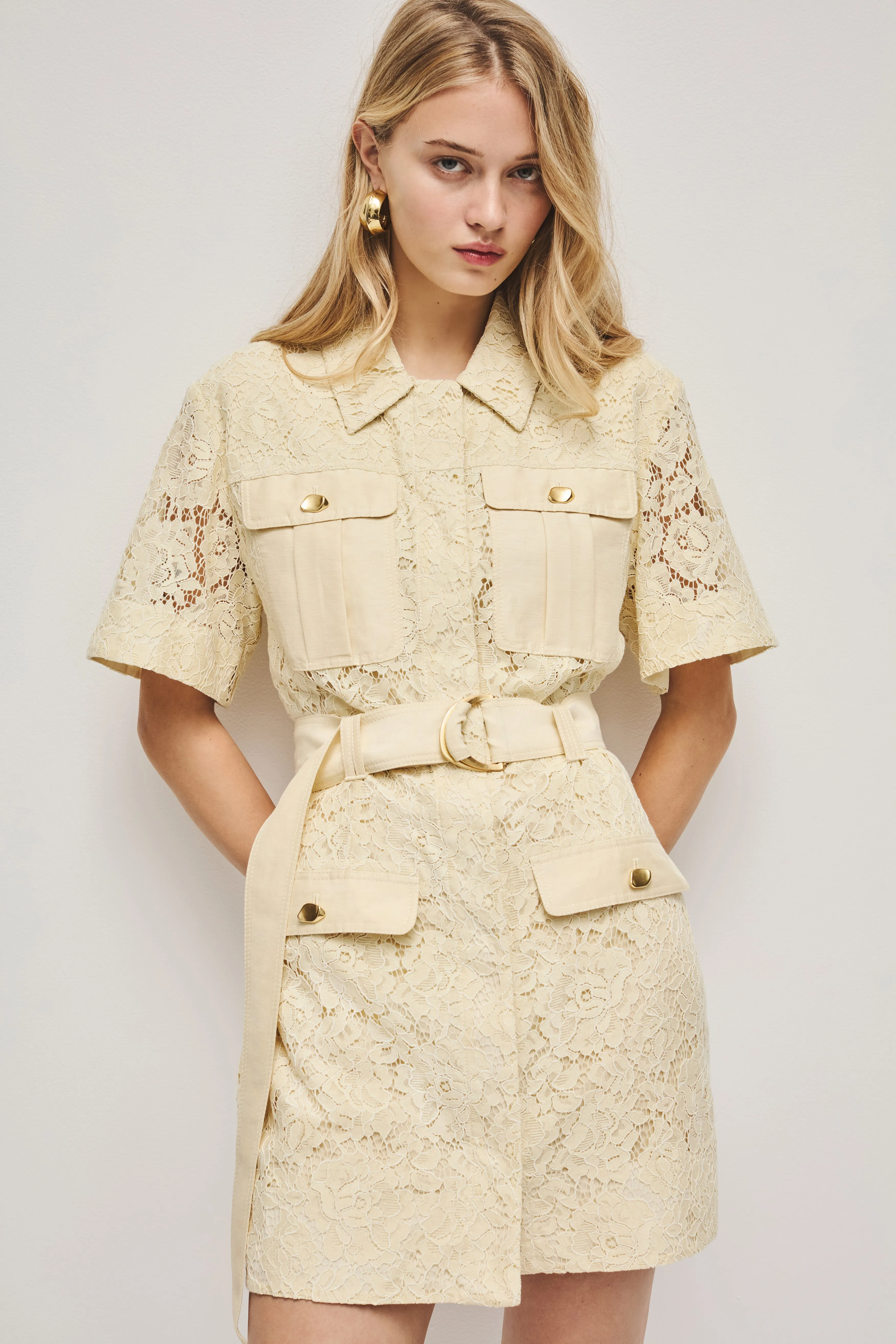 Mystic Lace Mini Shirt Dress sold by Aje product image thumbnail 3