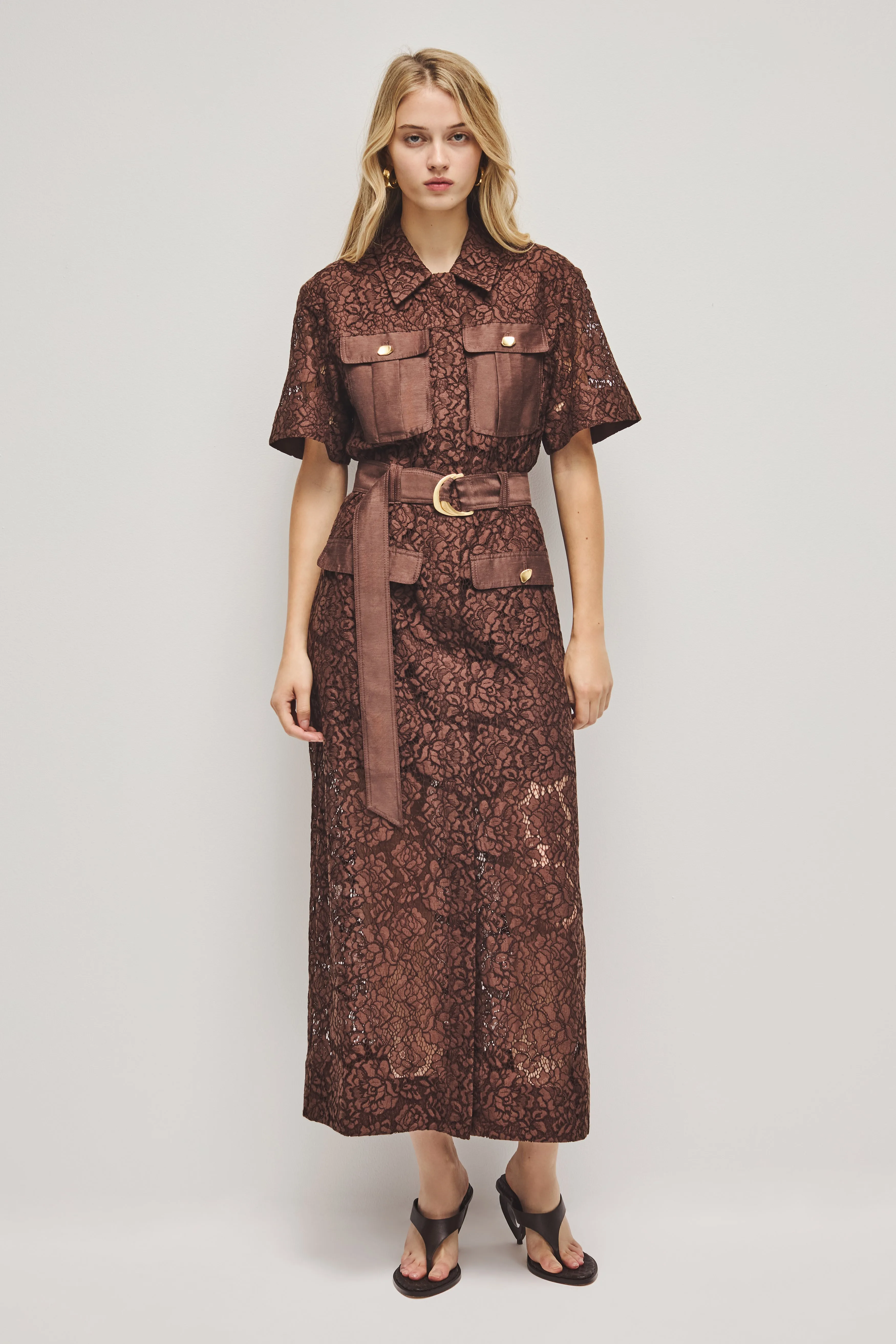 Mystic Lace Shirt Dress sold by Aje