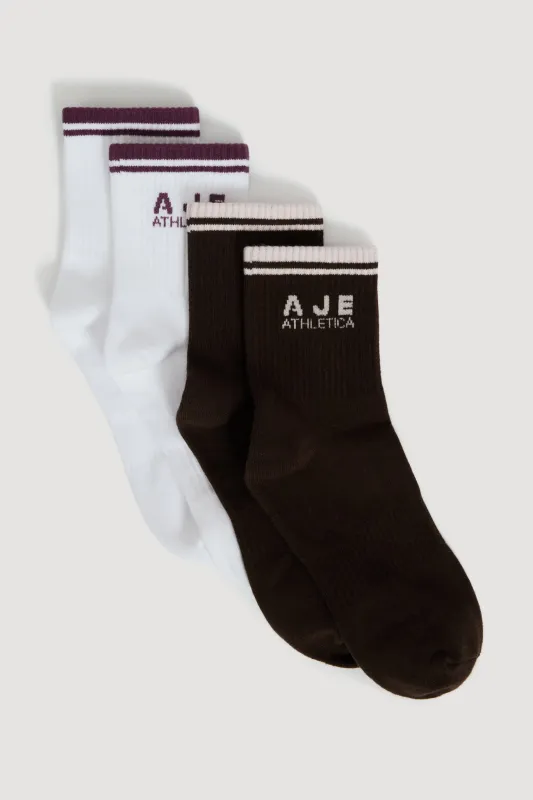 2 Pack Logo Crew Socks 028 made by Aje