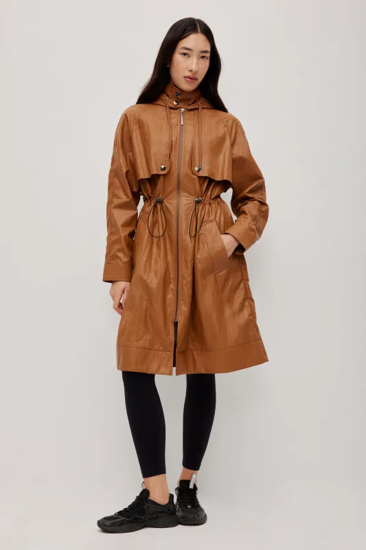 Drawcord Hooded Trench Coat sold by Aje