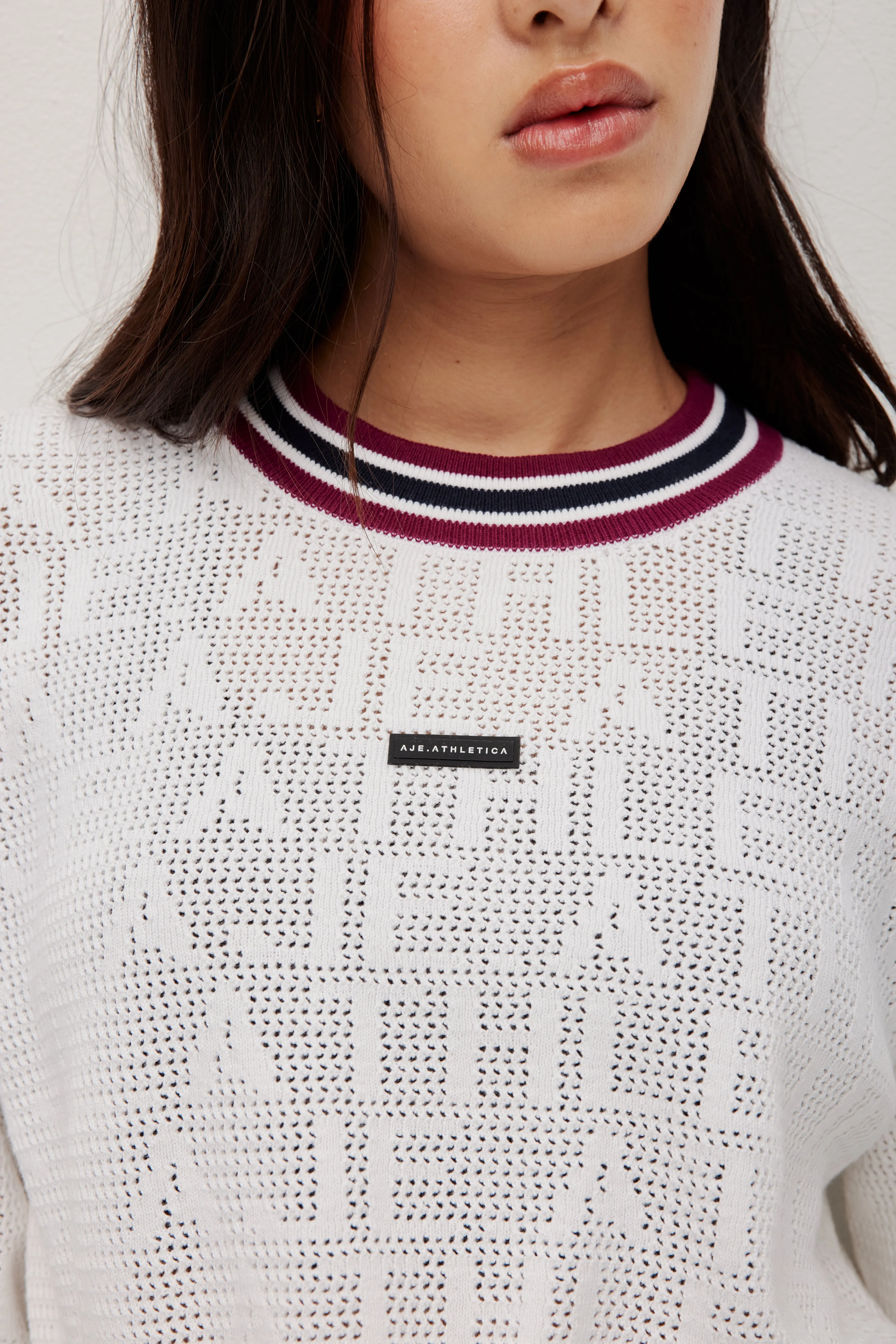 Contrast Logo Knit Crew 417 sold by Aje product image thumbnail 4