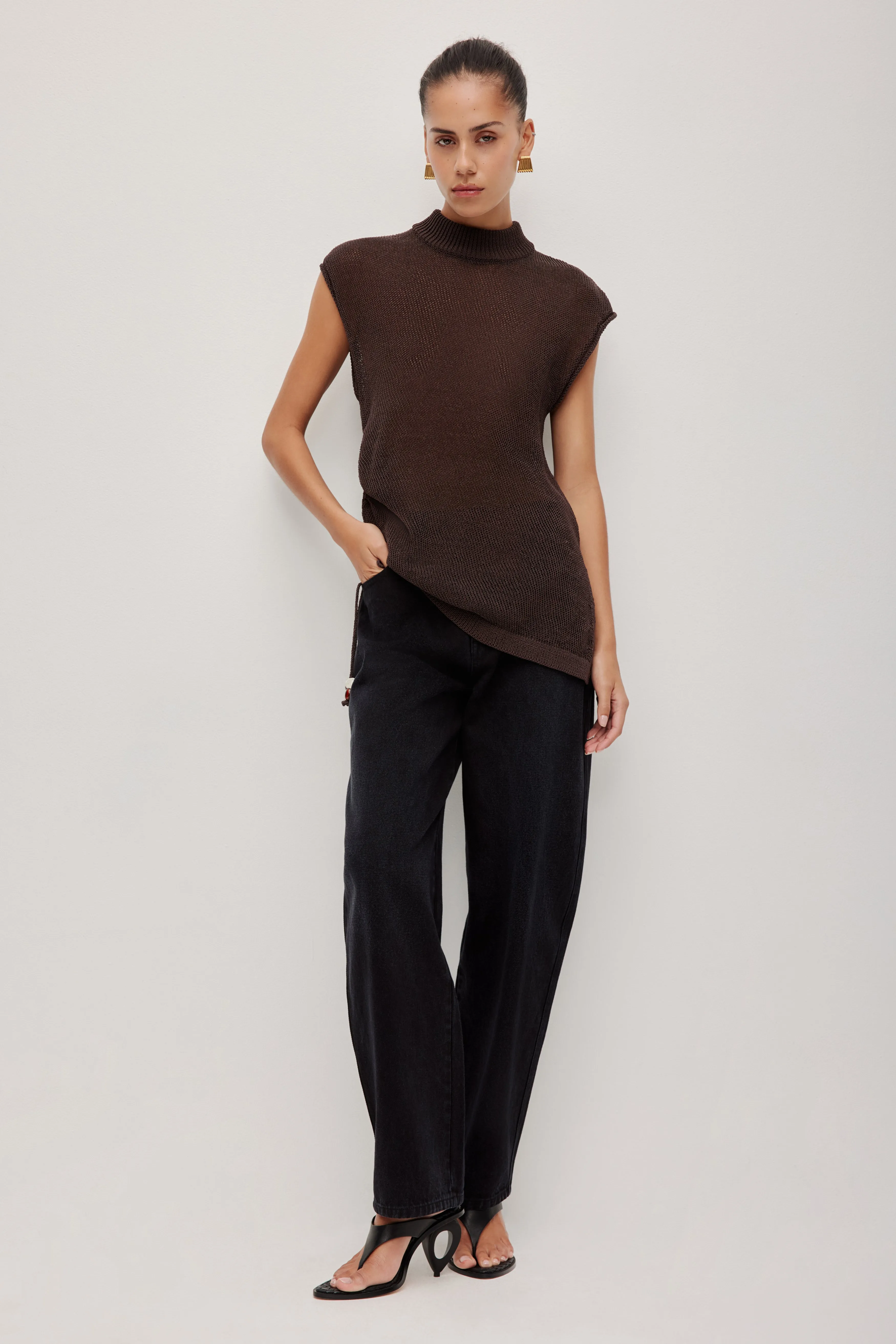 Suri Ruched Knit Top sold by Aje