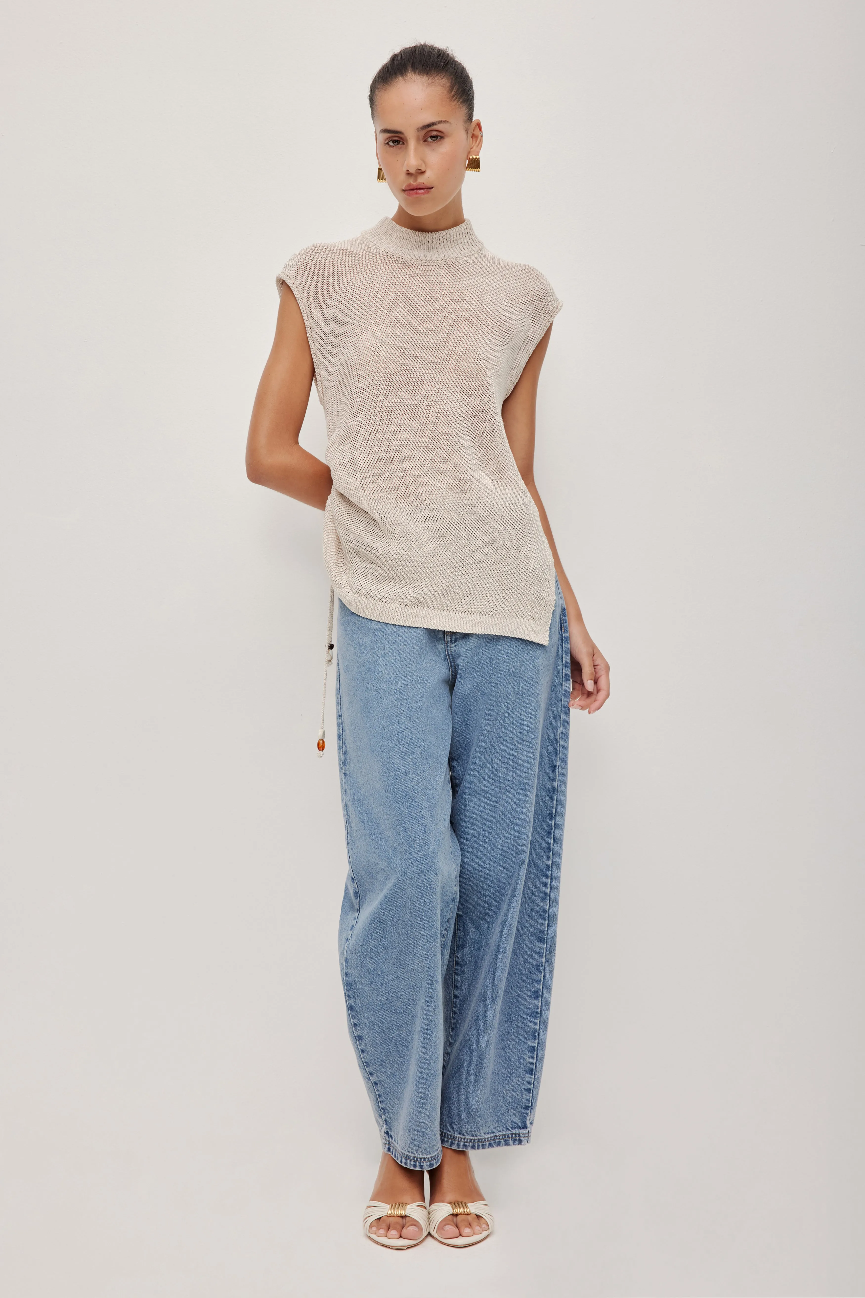 Suri Ruched Knit Top sold by Aje