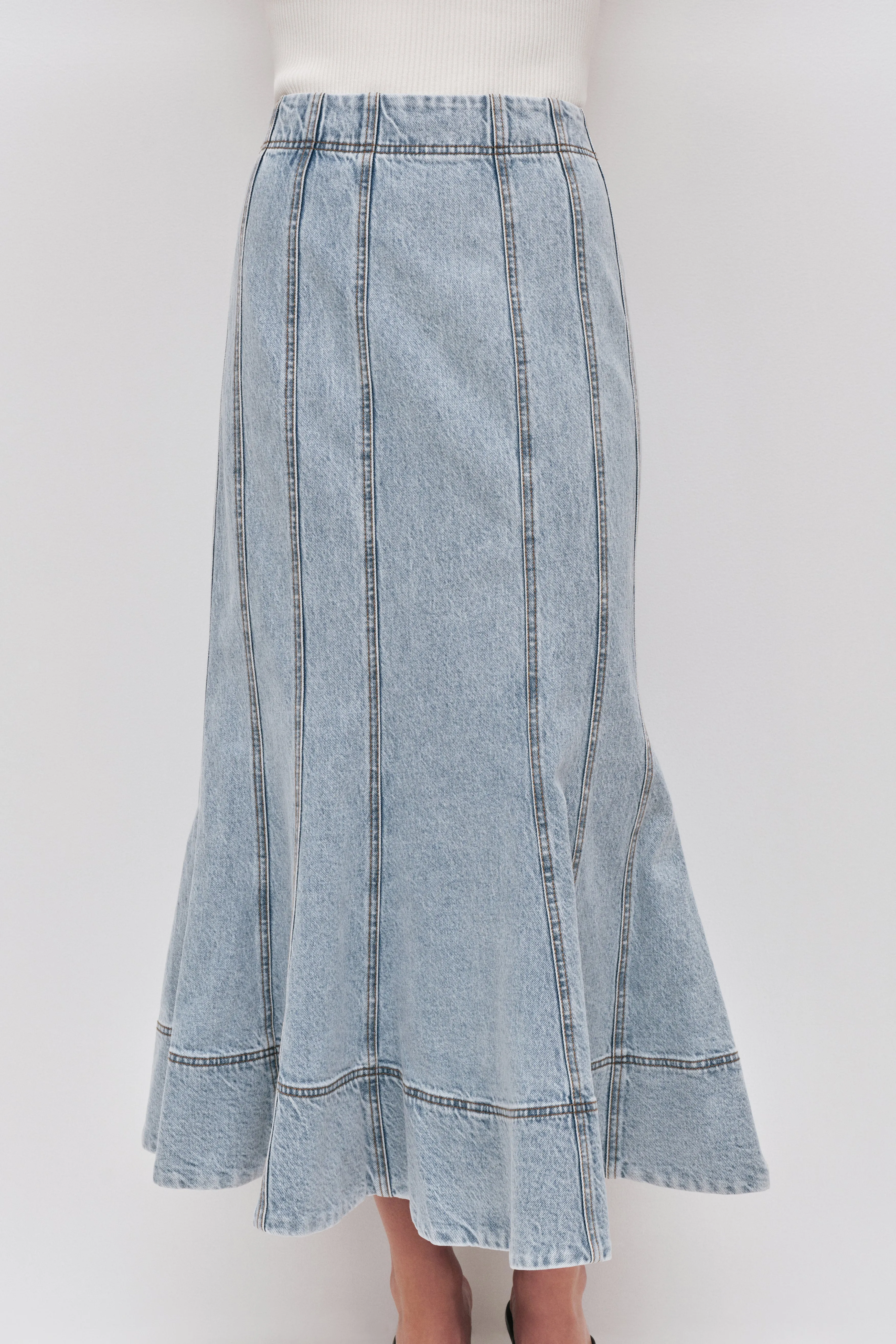 Tia Denim Midi Skirt sold by Aje product image thumbnail 4