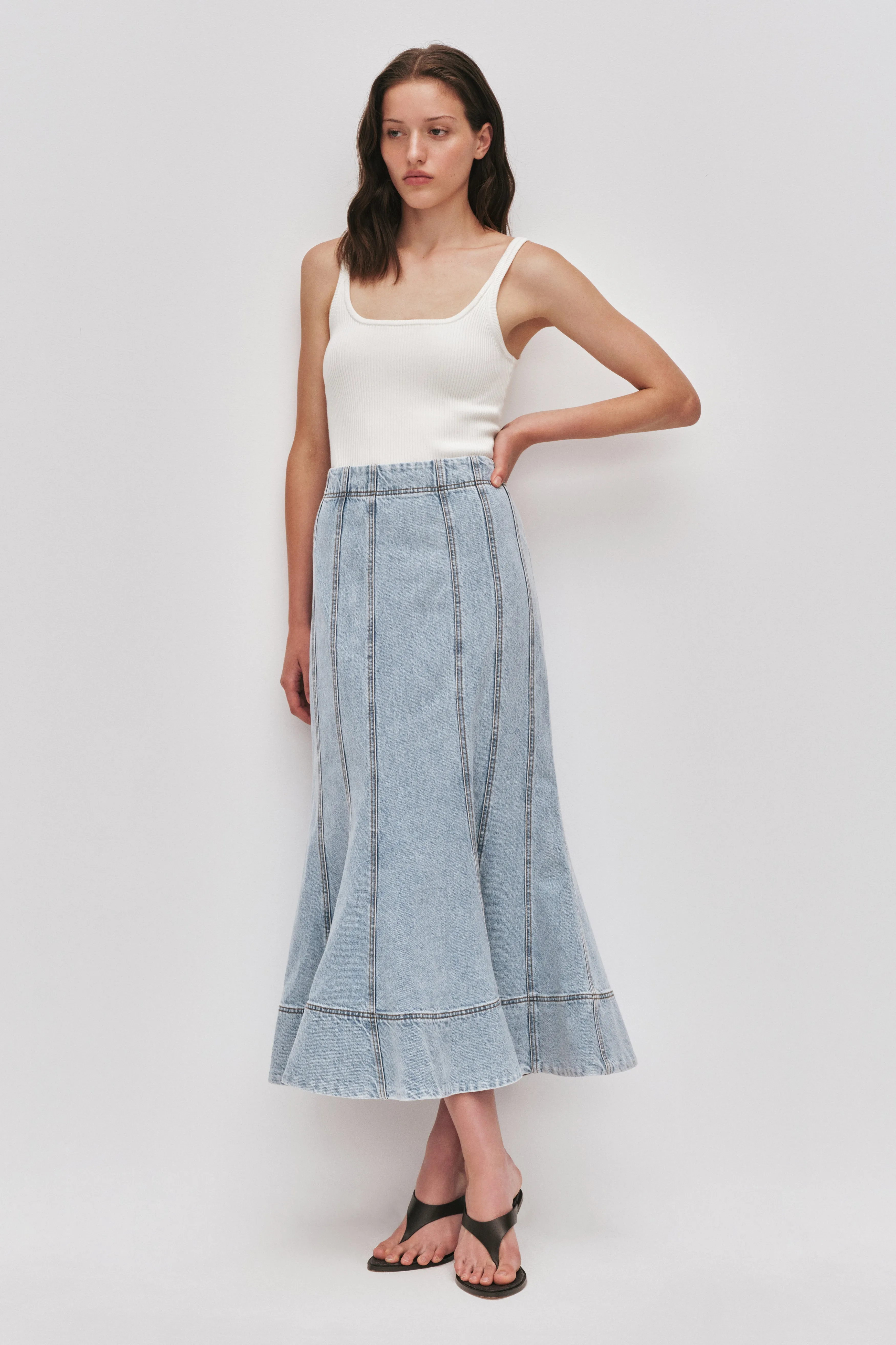 Tia Denim Midi Skirt sold by Aje product image thumbnail 3