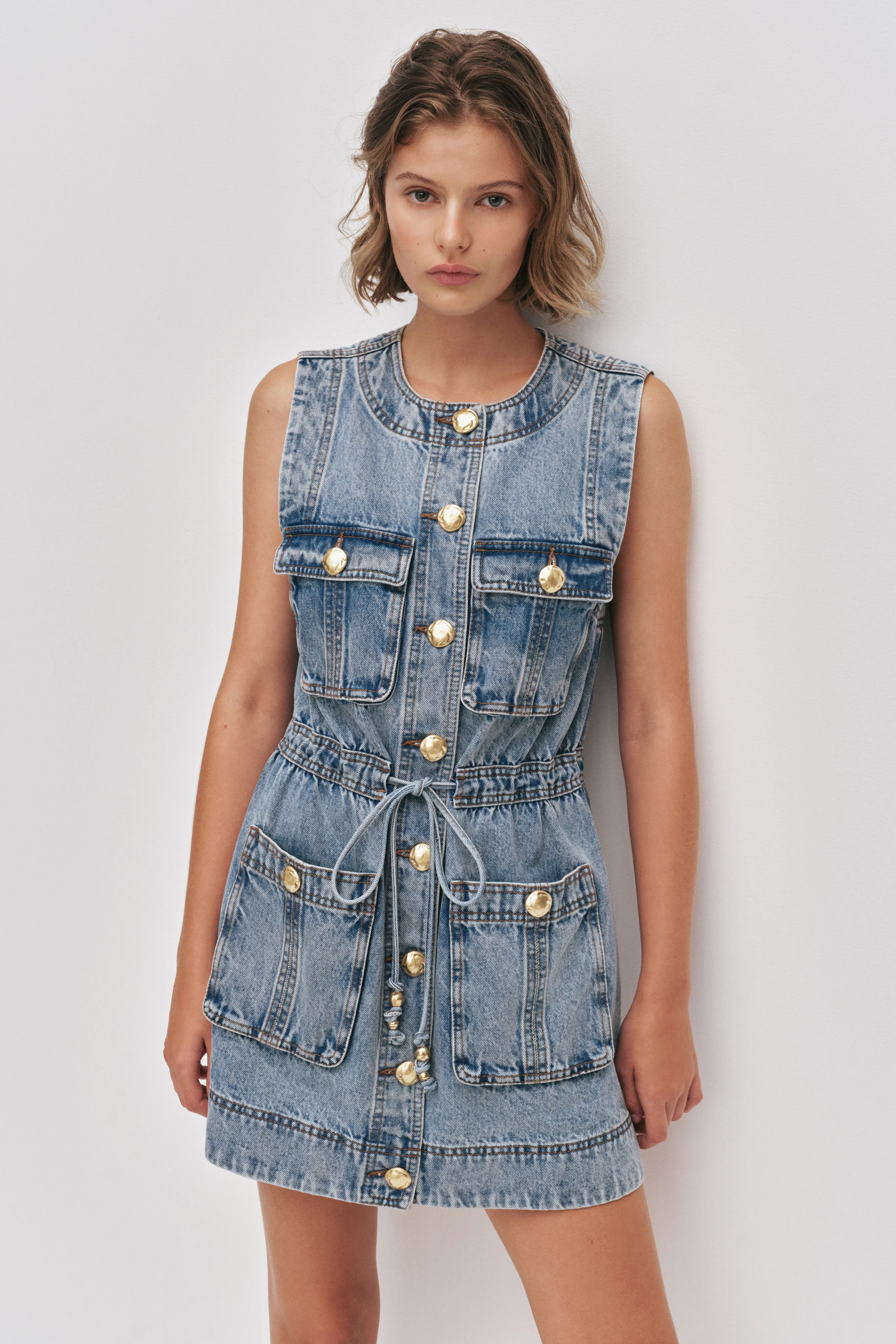 Goldie Denim Mini Dress sold by Aje product image thumbnail 3