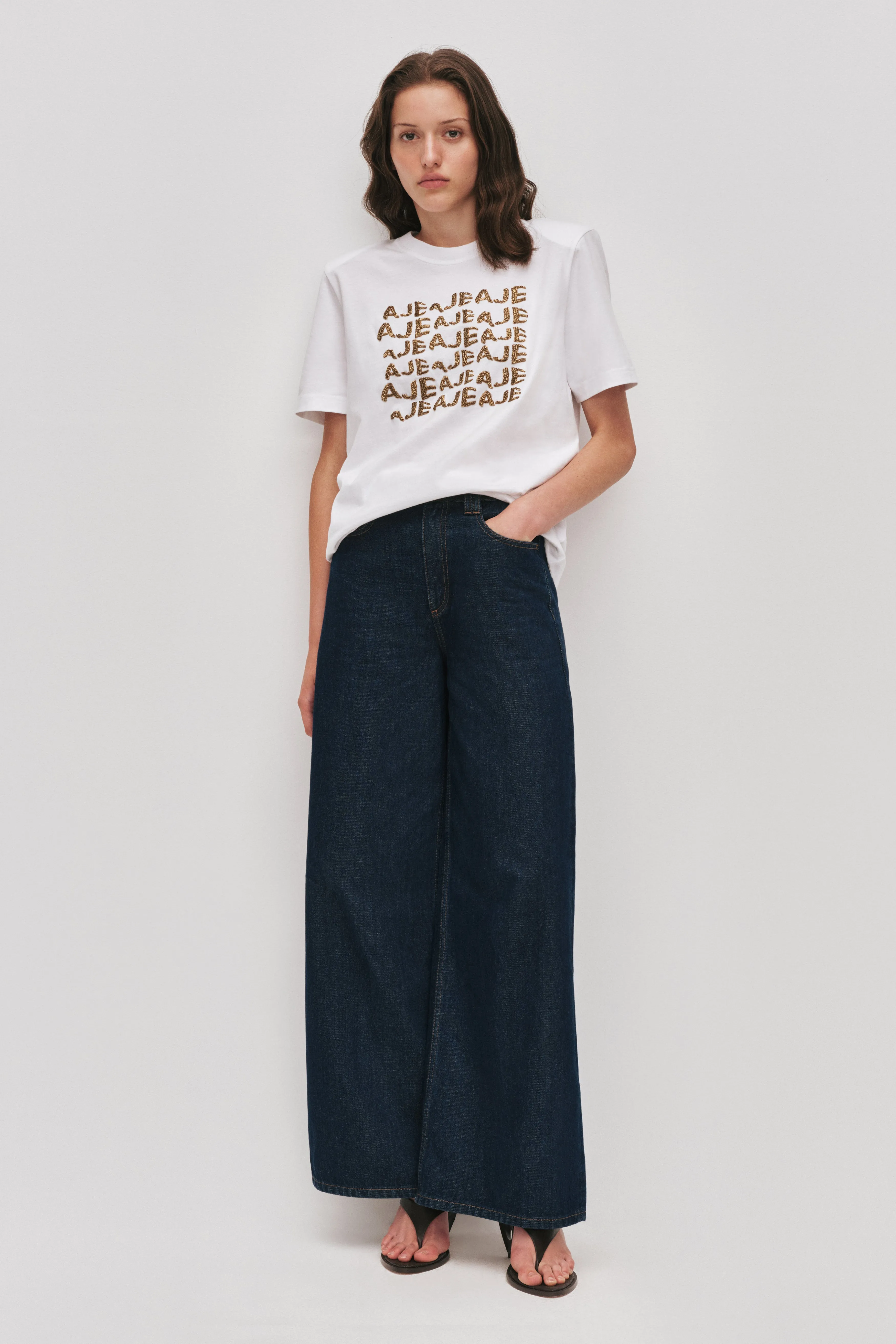 Alive Embellished Logo Tee sold by Aje