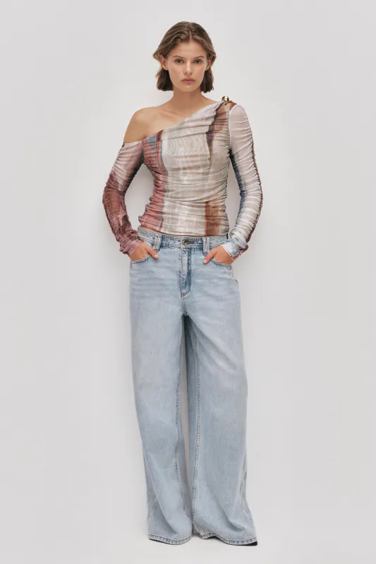 Elaria Long Sleeve Mesh Top made by Aje