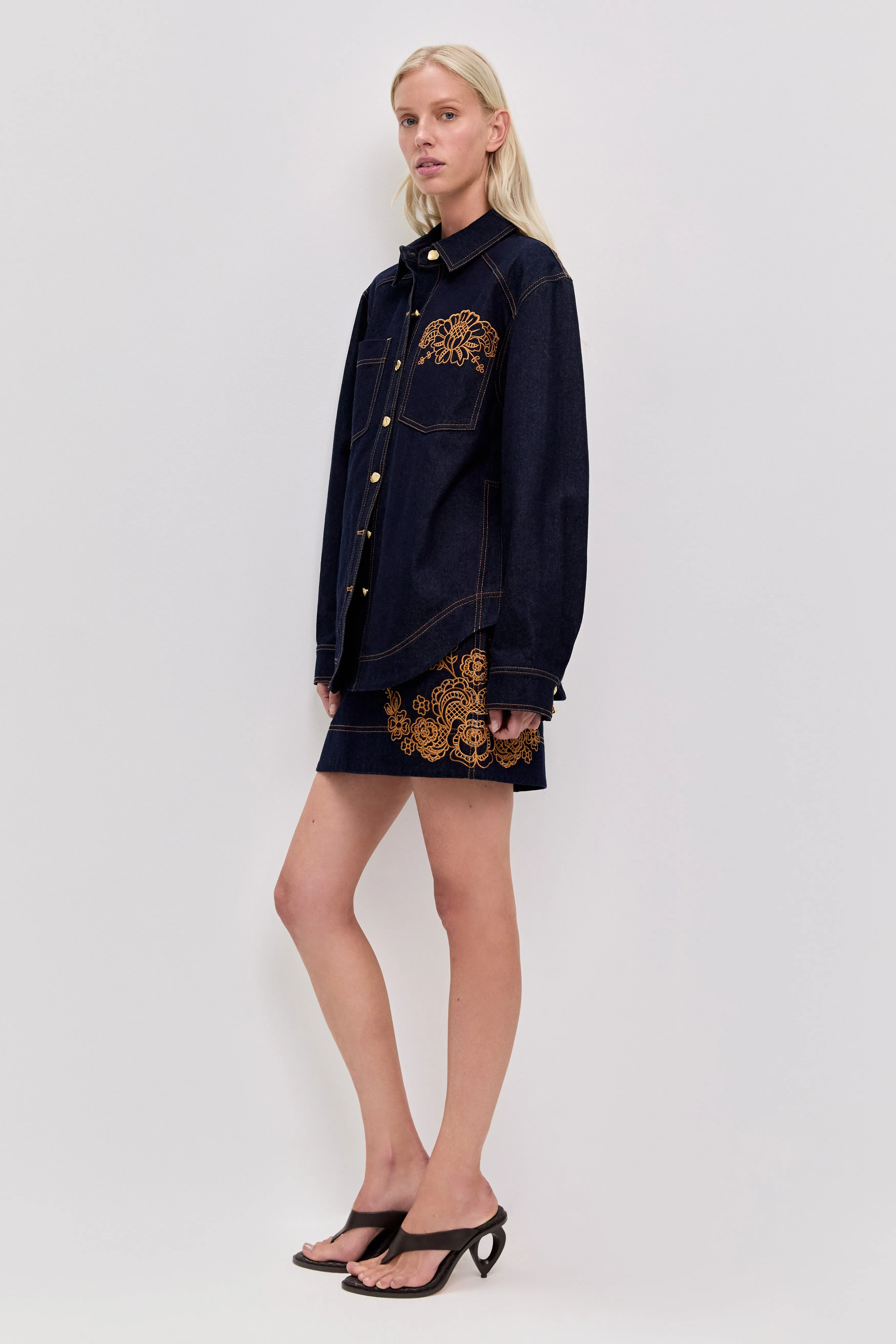 Elora Embroidered Denim Shirt sold by Aje product image thumbnail 5