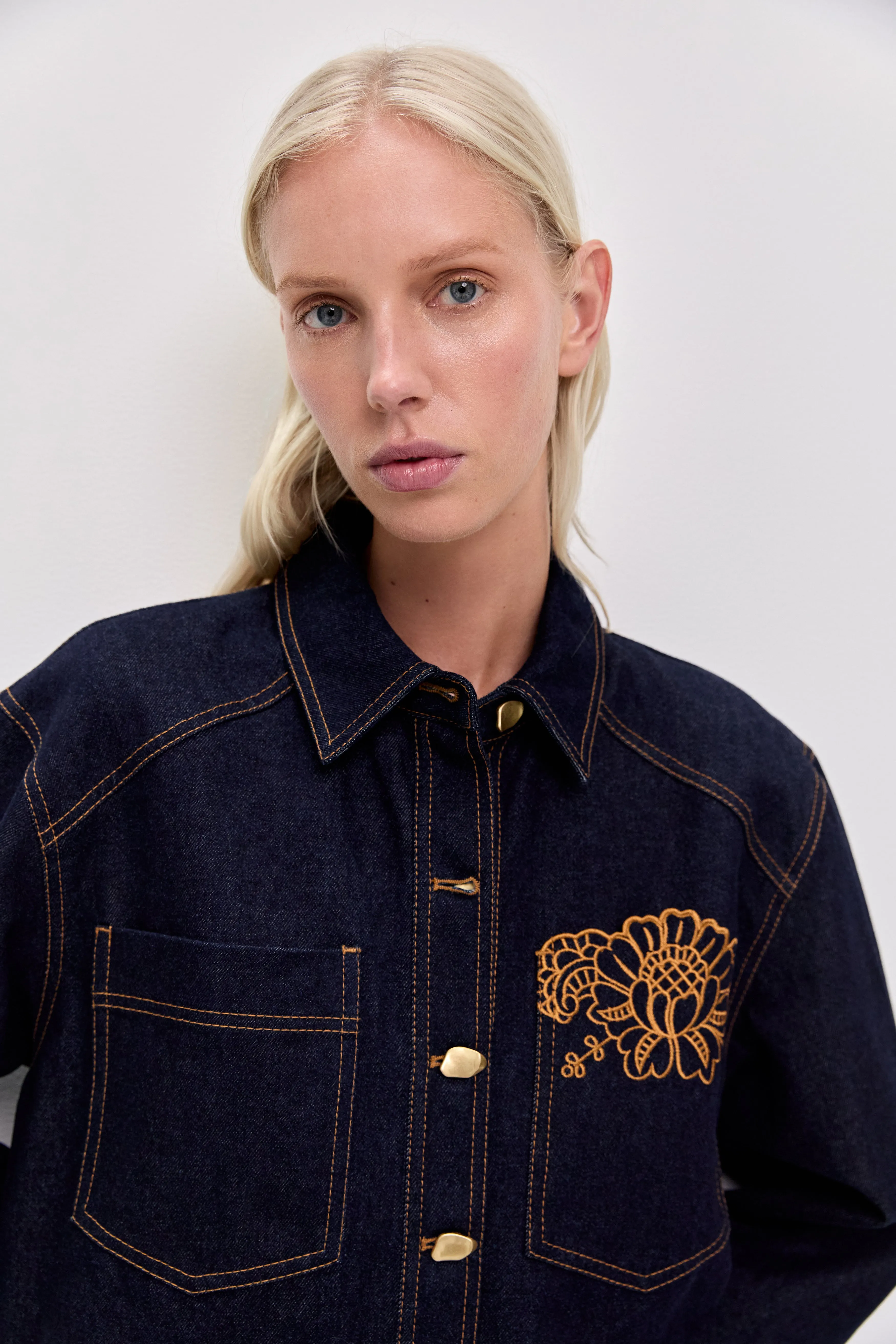 Elora Embroidered Denim Shirt sold by Aje product image thumbnail 4