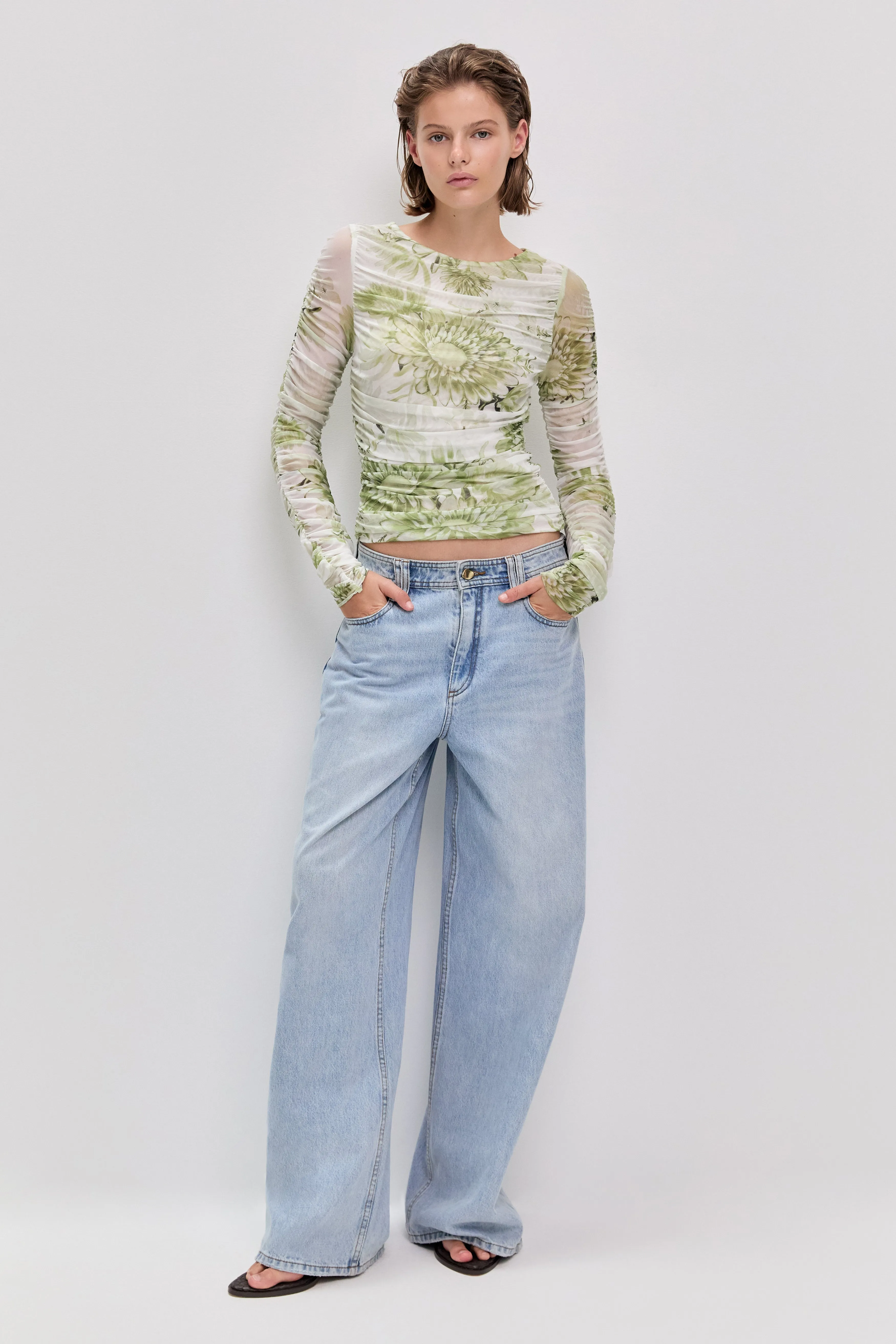 Verdant Print Mesh Top sold by Aje