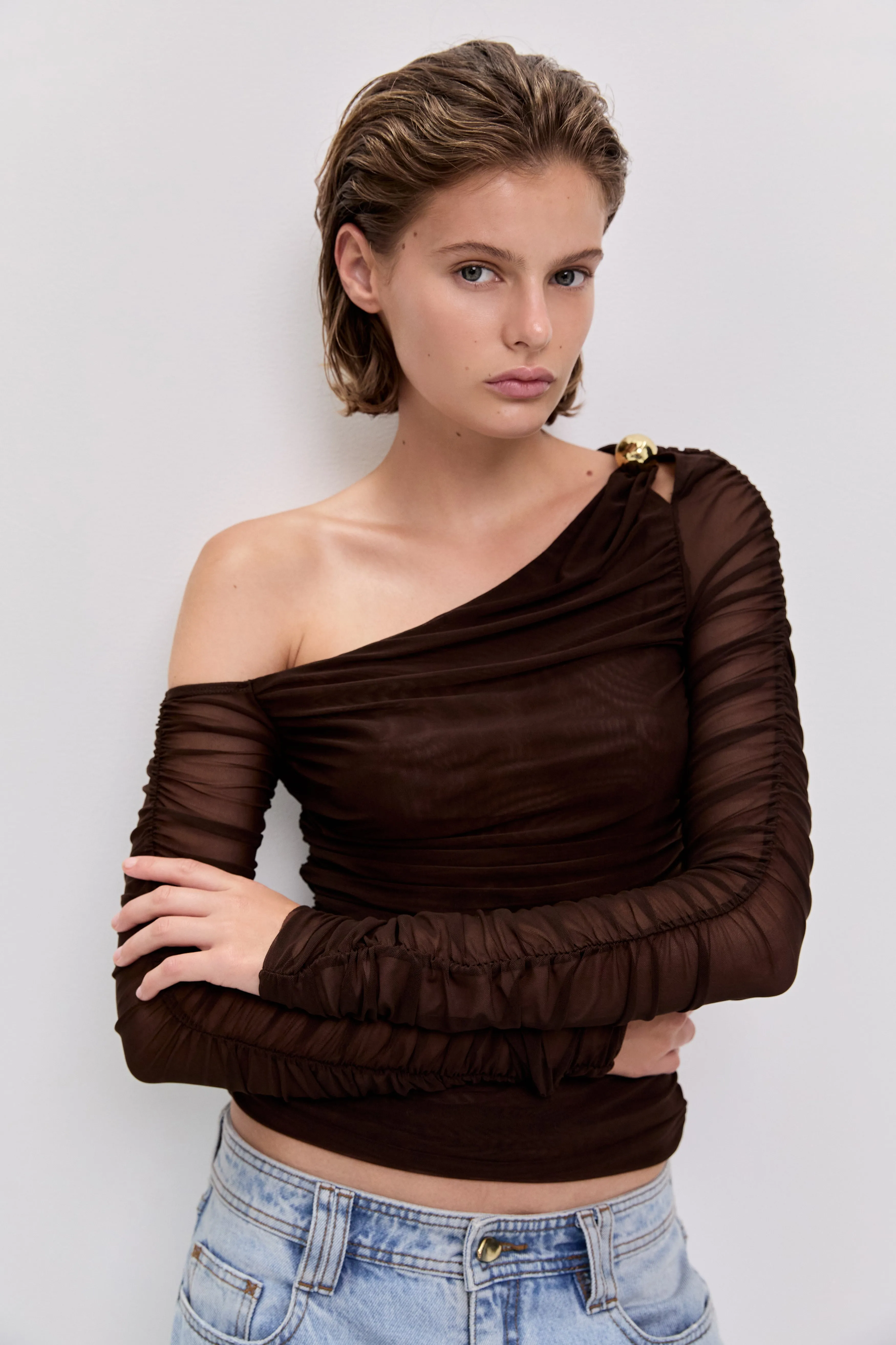 Elaria Long Sleeve Mesh Top sold by Aje product image thumbnail 4