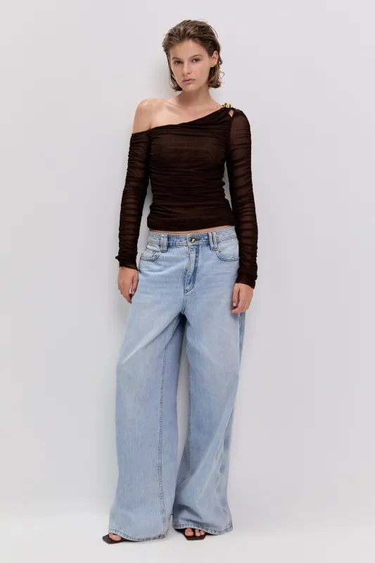 Elaria Long Sleeve Mesh Top made by Aje