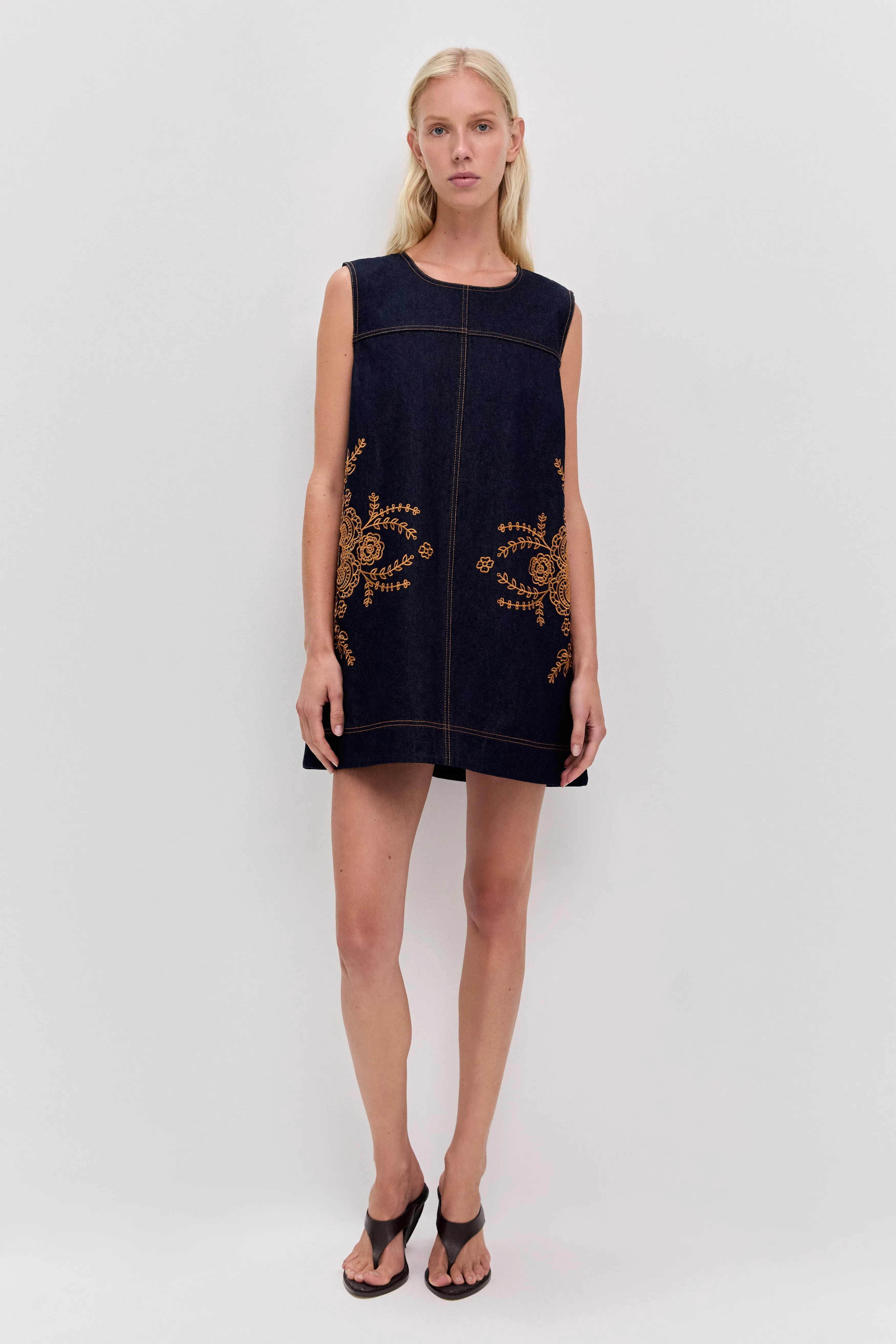 Elora Denim Mini Dress sold by Aje