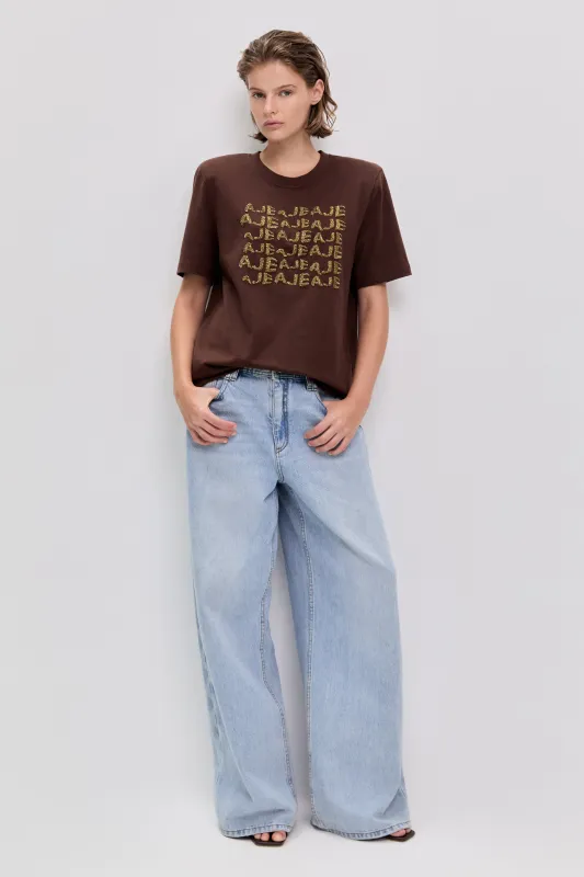 Alive Embellished Logo Tee made by Aje