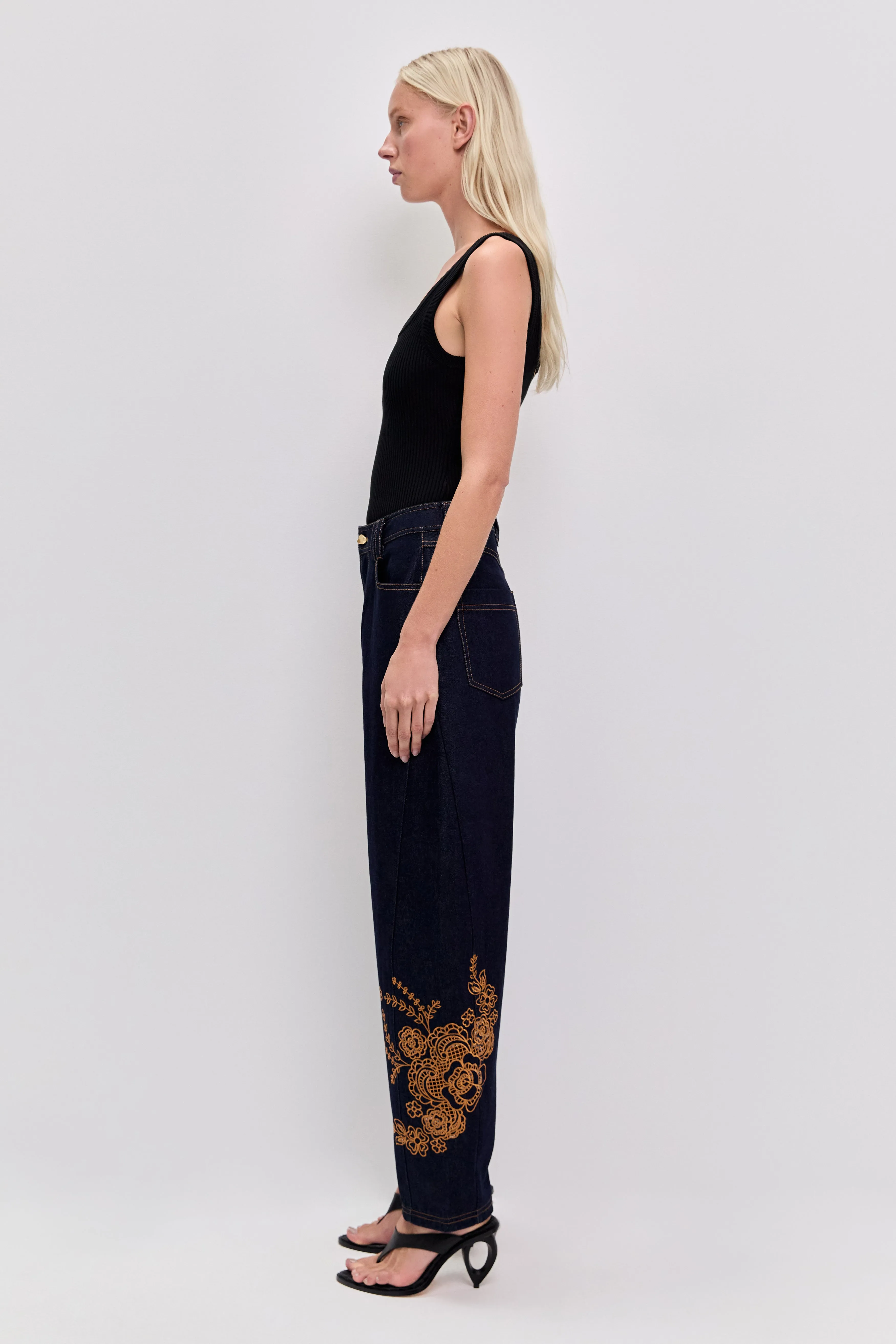 Elora Embroidered Denim Jeans sold by Aje product image thumbnail 5