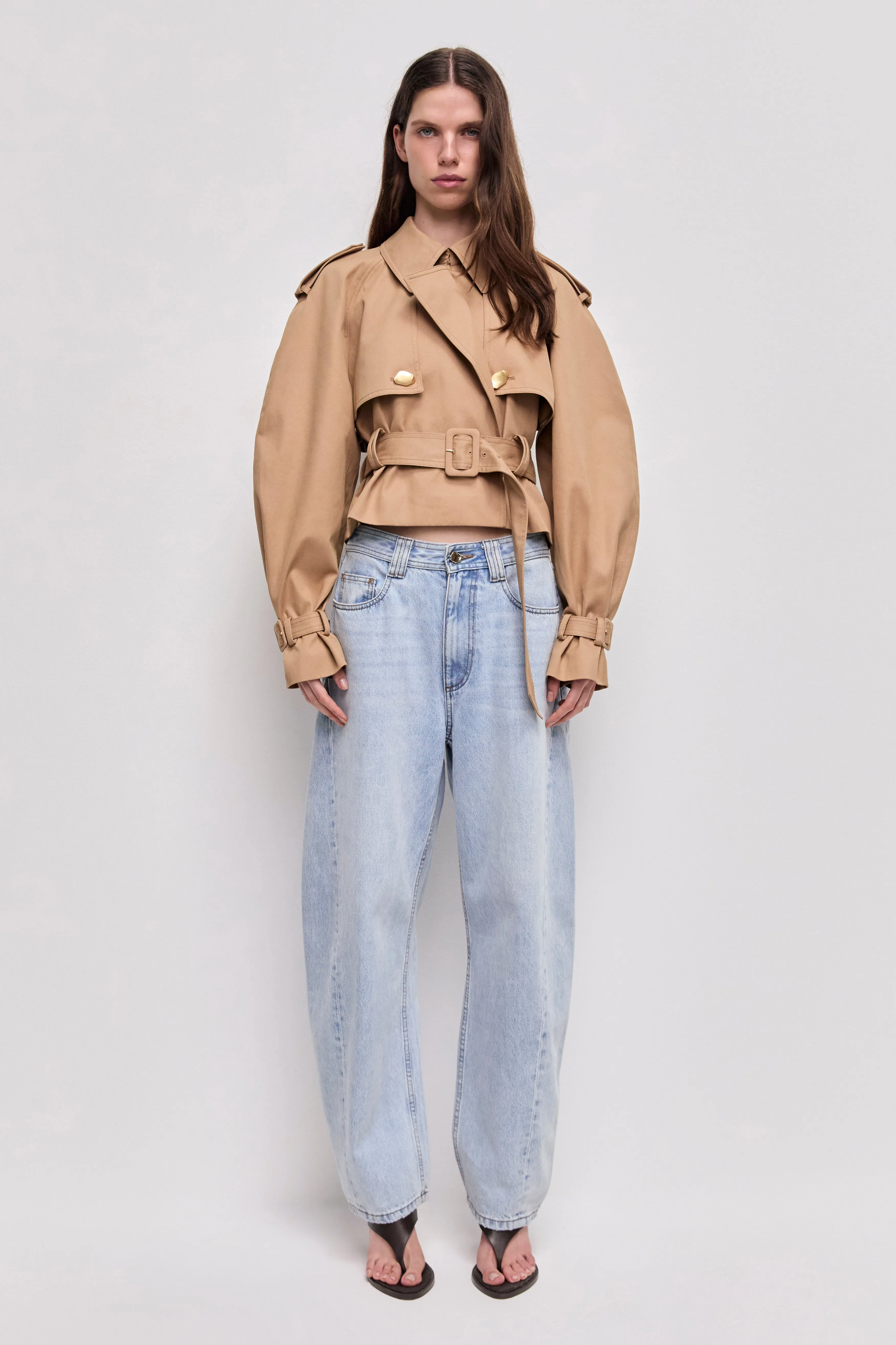 Winn Cropped Trench sold by Aje