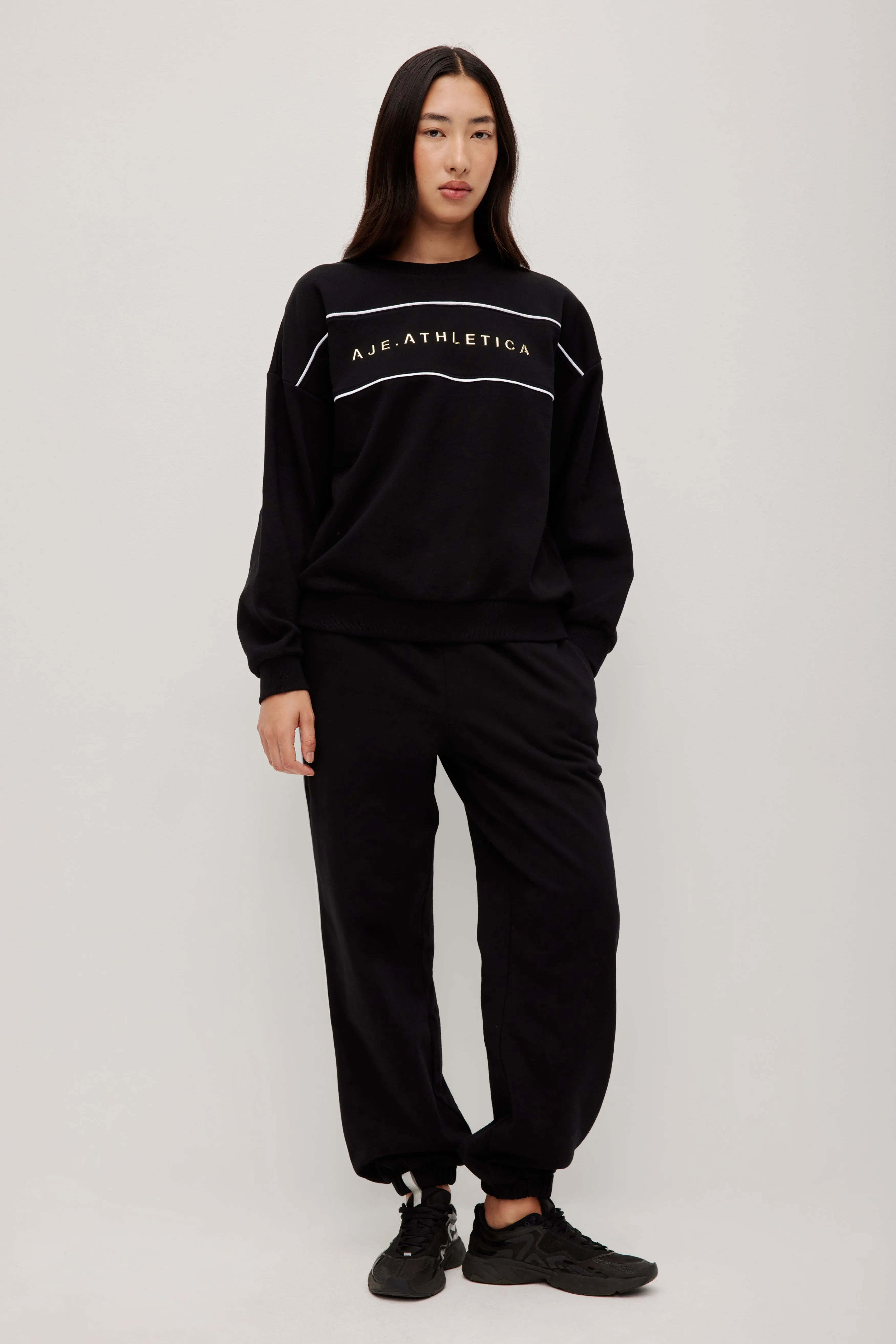 Panelled Logo Jumper sold by Aje