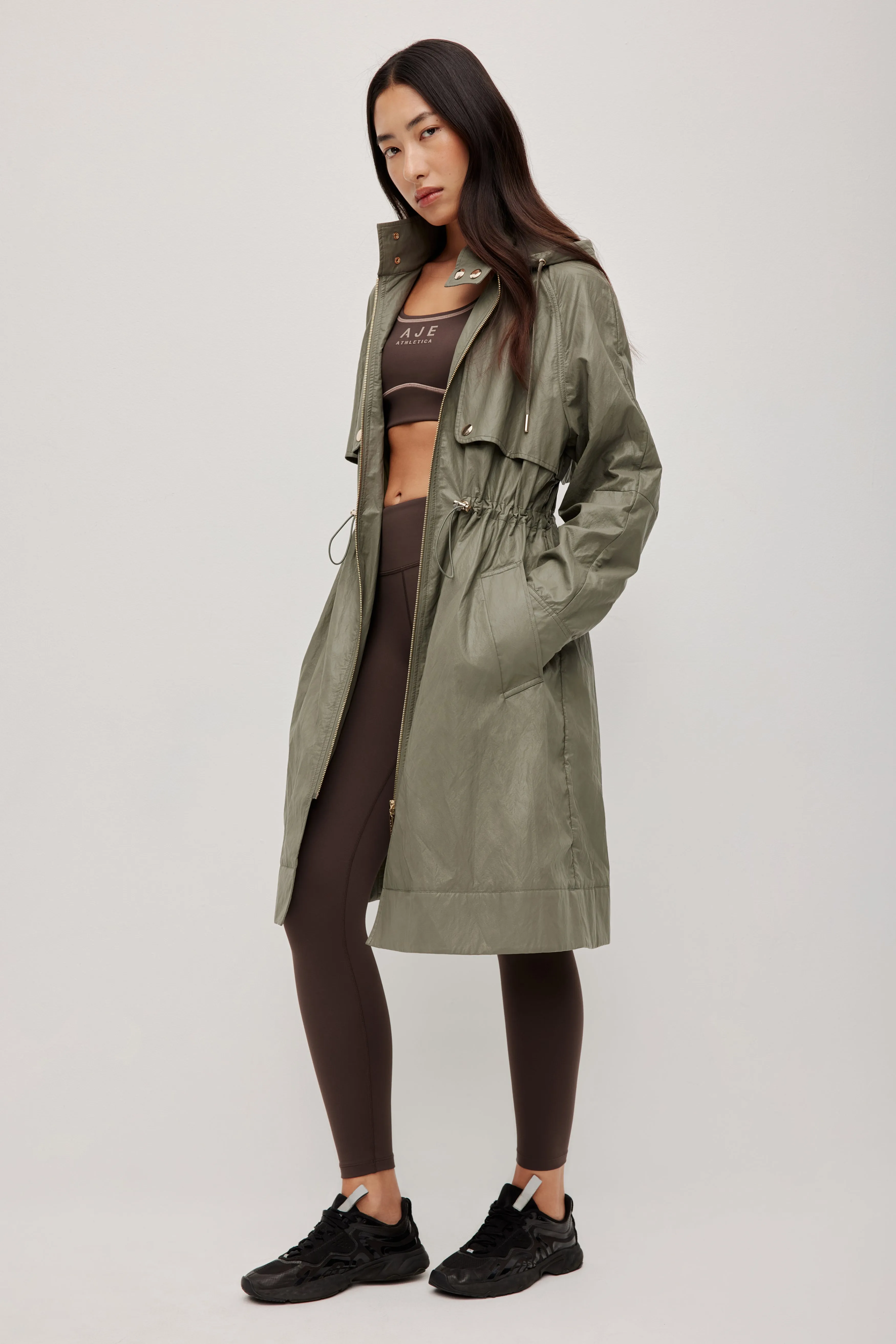 Drawcord Hooded Trench Coat sold by Aje product image thumbnail 4